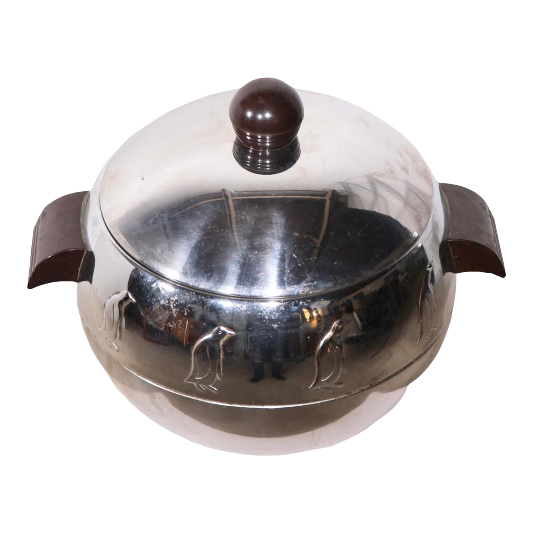 Classic Penguin Ice Bucket in Chrome and Bakelite | Chairish