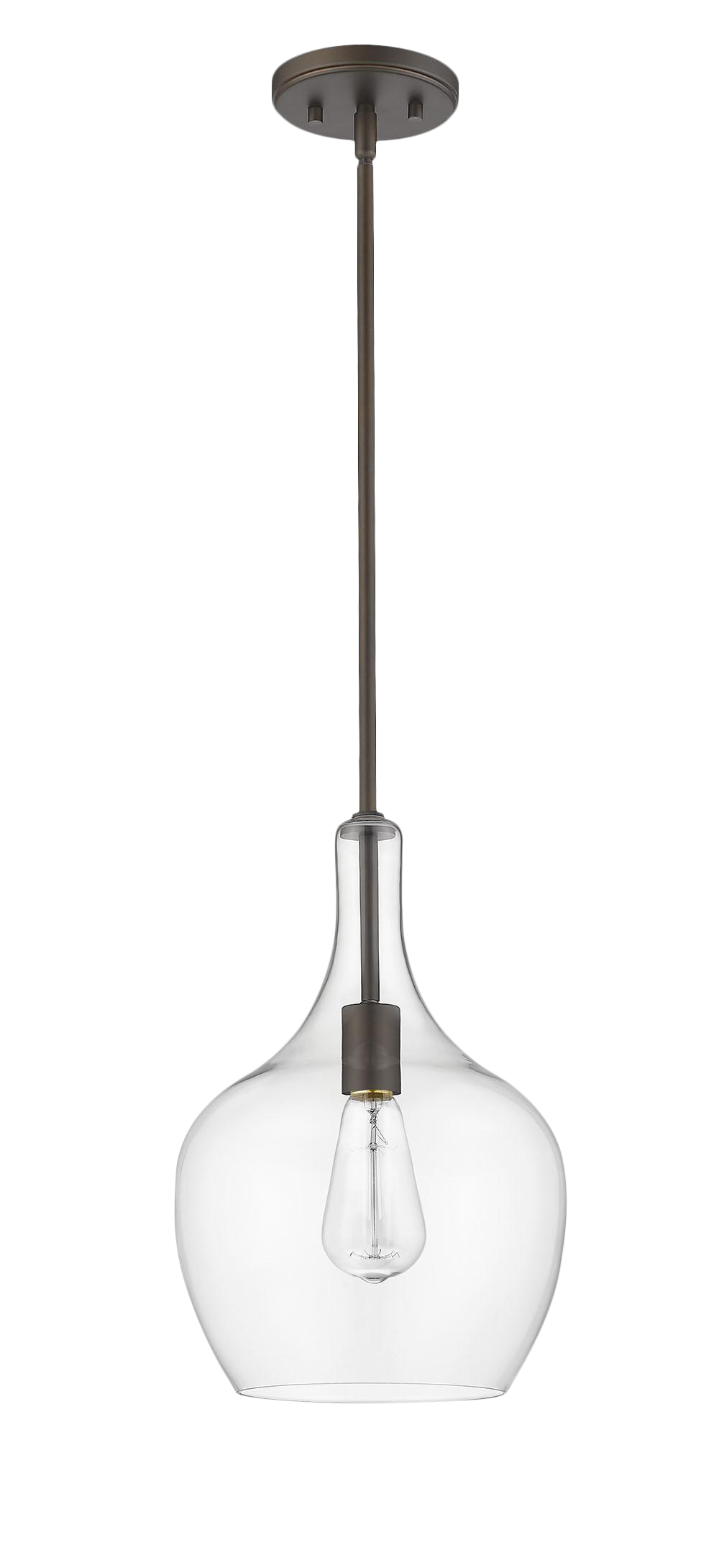 Ironworks 1 Light Rod Pendant, Oiled Bronze Chairish