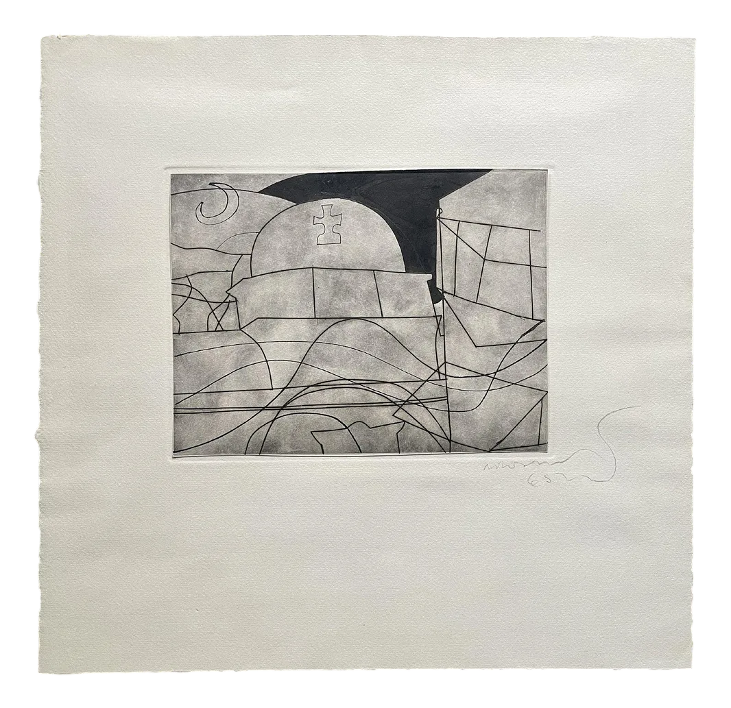 Ben Nicholson, Paros with Balcony Variation with Hand Colouring