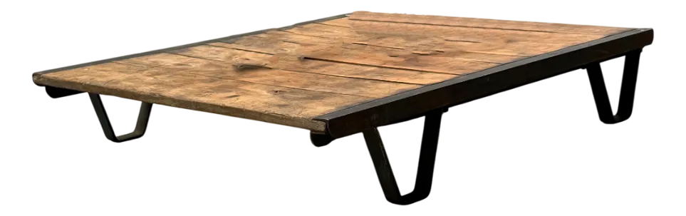 Palette Coffee Table/ パレットテーブル ヴィンテージ Vintage Industrial Palette Coffee Table in Wood and Steel, 1940s