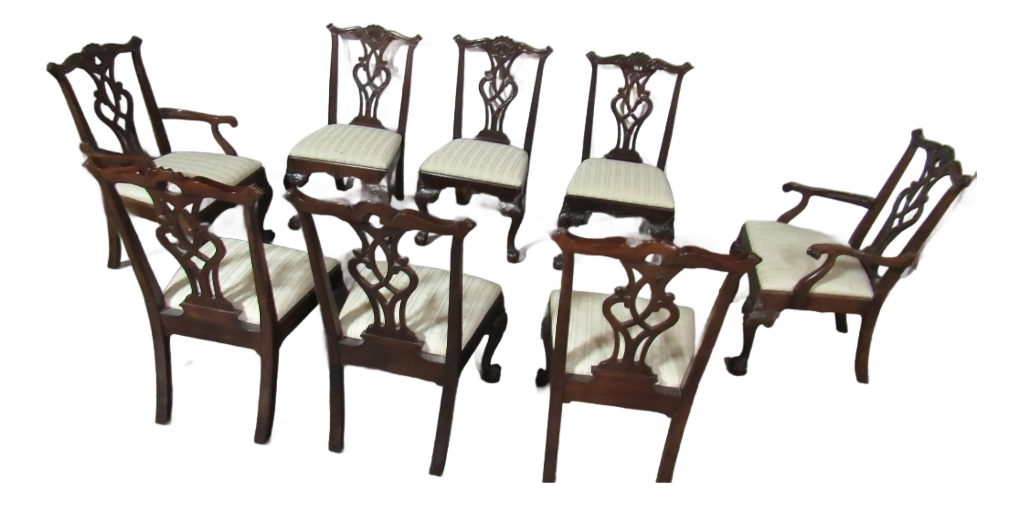 1980s Henredon Rittenhouse Chippendale Mahogany Dining Chairs – Set of 8