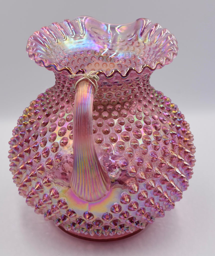 Fenton Art Glass ピンクガラス製ピッチャー 17cm Vintage Fenton Pink