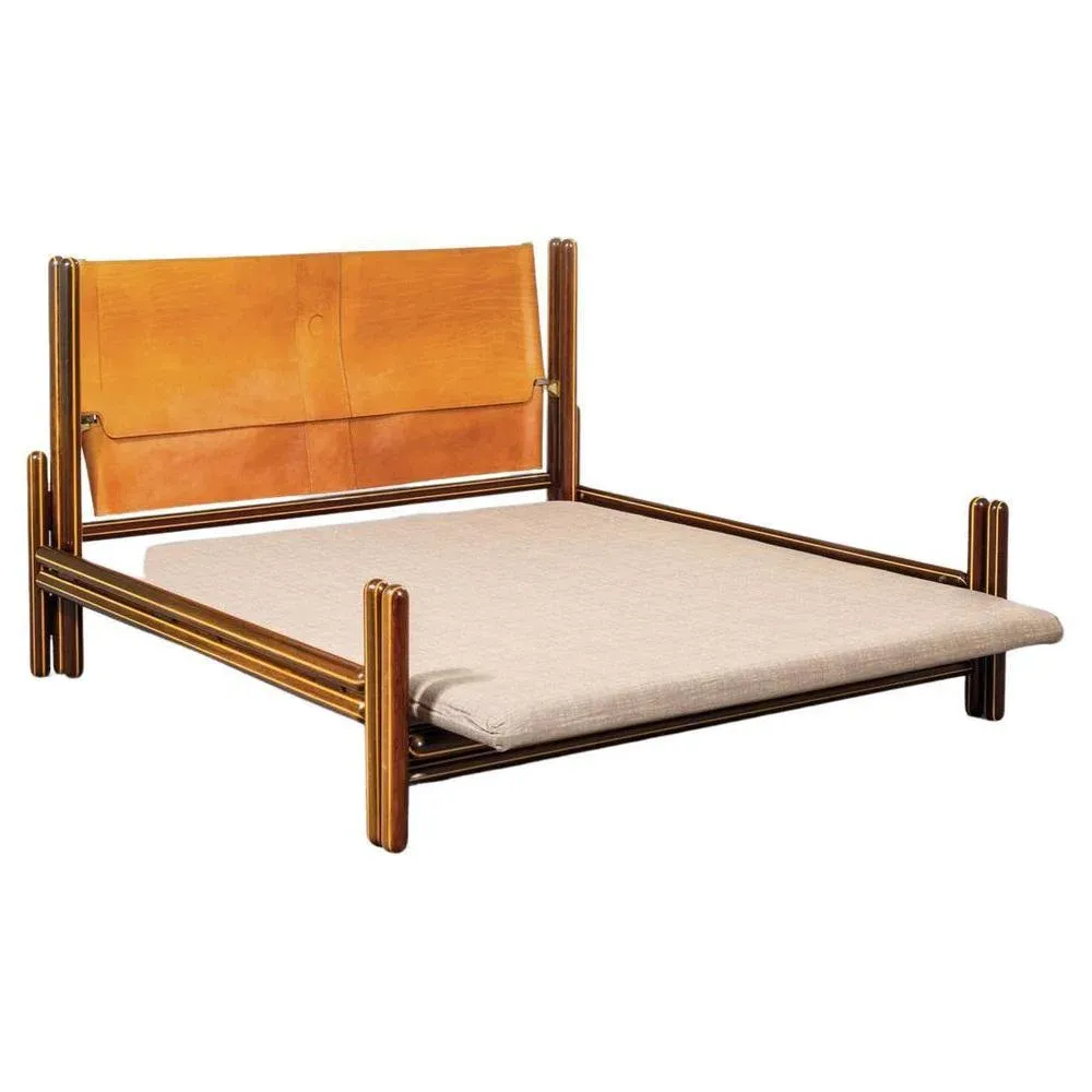 Double Bed in Wood and Leather attributed to Carlo Scarpa for for Simon Gavina, Italy, 1975Laura Biagiotti sunglasses Black gray Marble vintage-Nice!