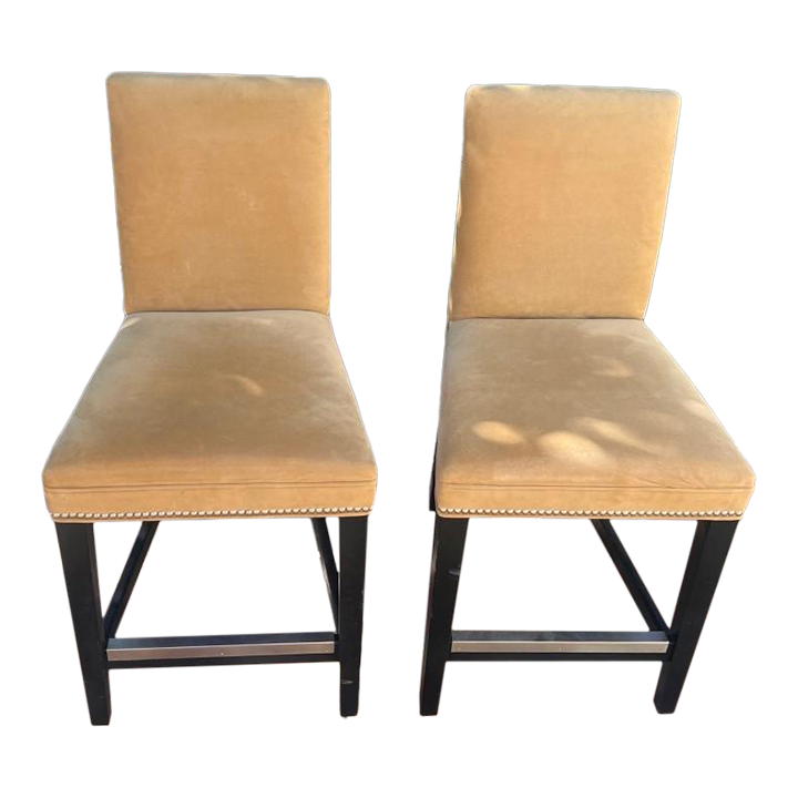 Mitchell Gold Upholstered Counter Stools a Pair Chairish