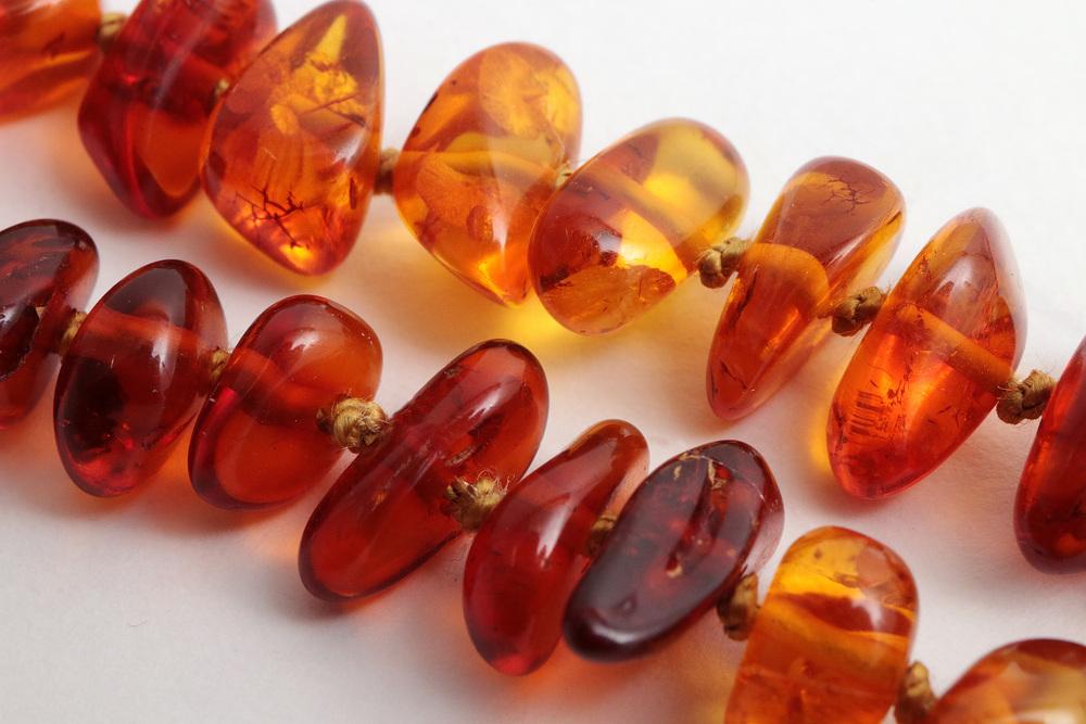 Vintage Three Amber Necklaces, 1960s, Set of 3