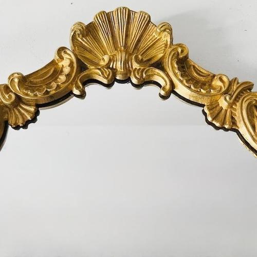 Vintage French Gold Mirror in Brass, 1950s