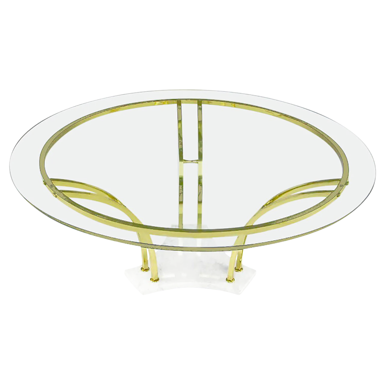 Brass and Carrara Marble Round Coffee Table Chairish