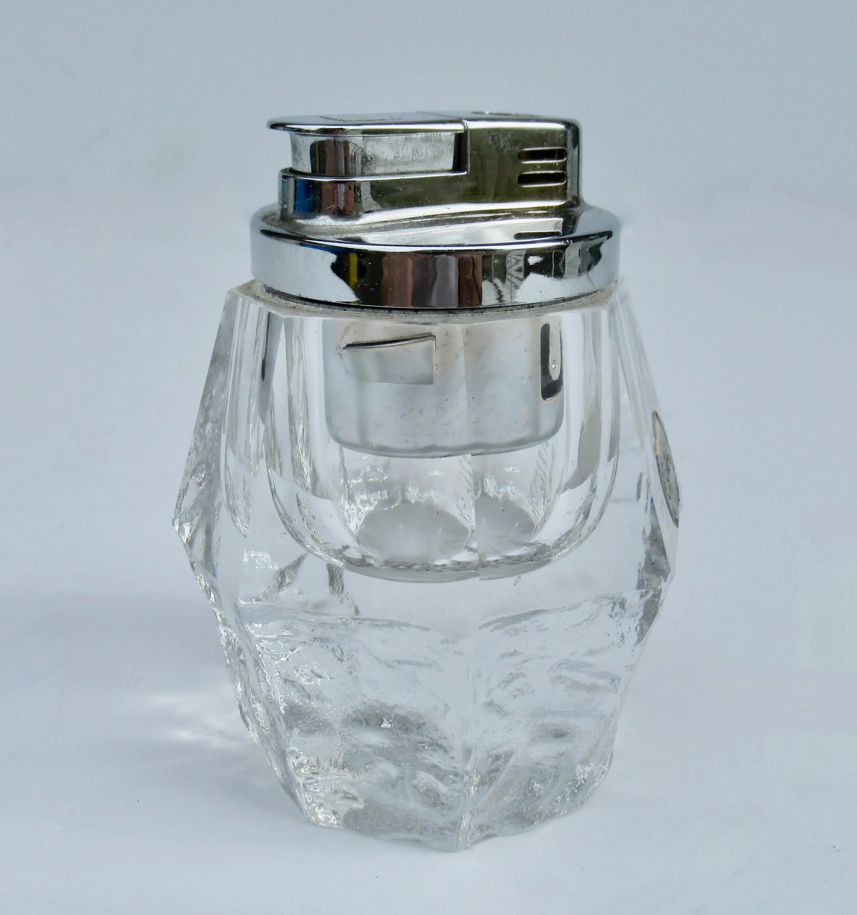 C.1960's Mid-Century Modern Crystal Faceted Iceberg Textured