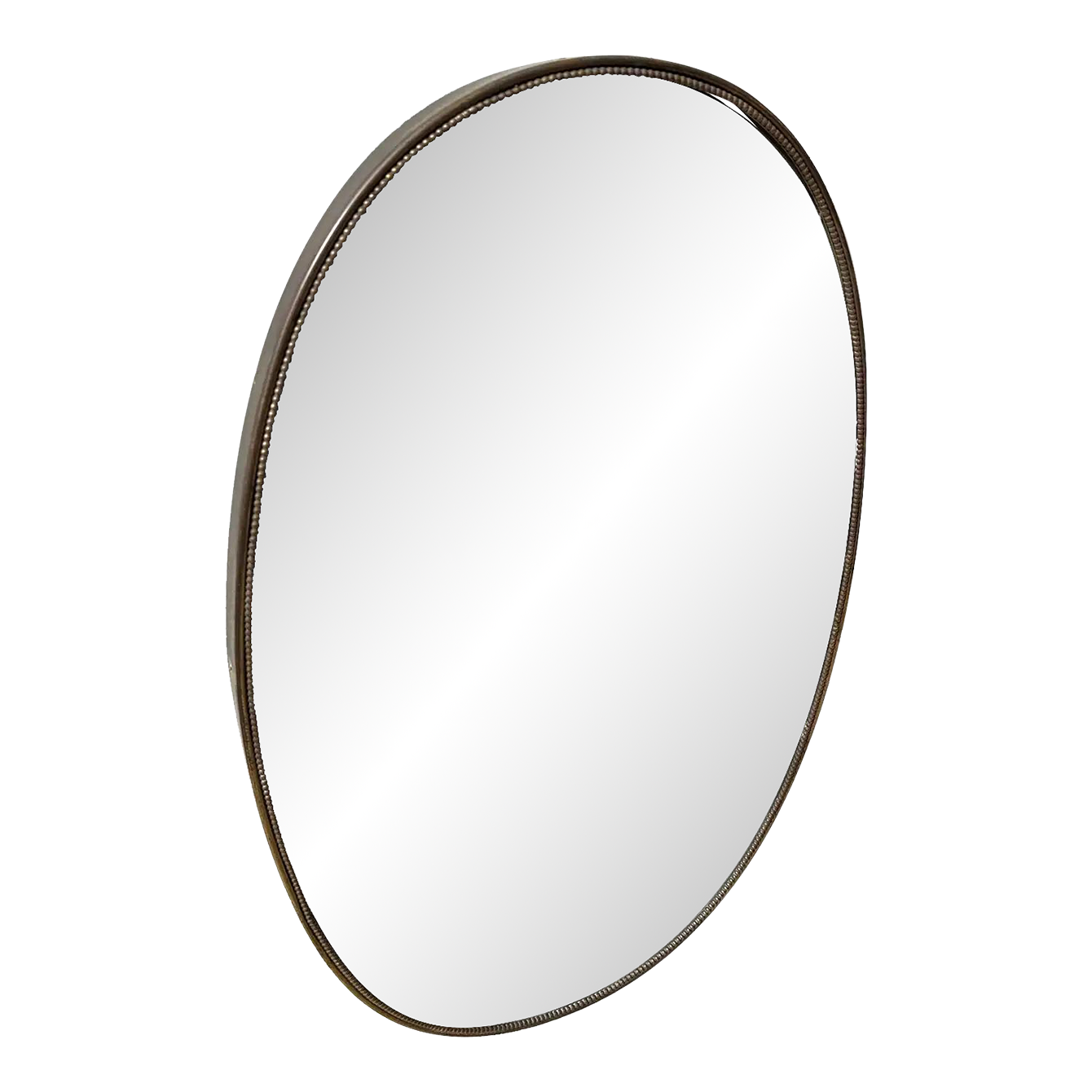 1960s Gio Ponti Style MidCentury Modern Brass Oval Wall Mirror Chairish