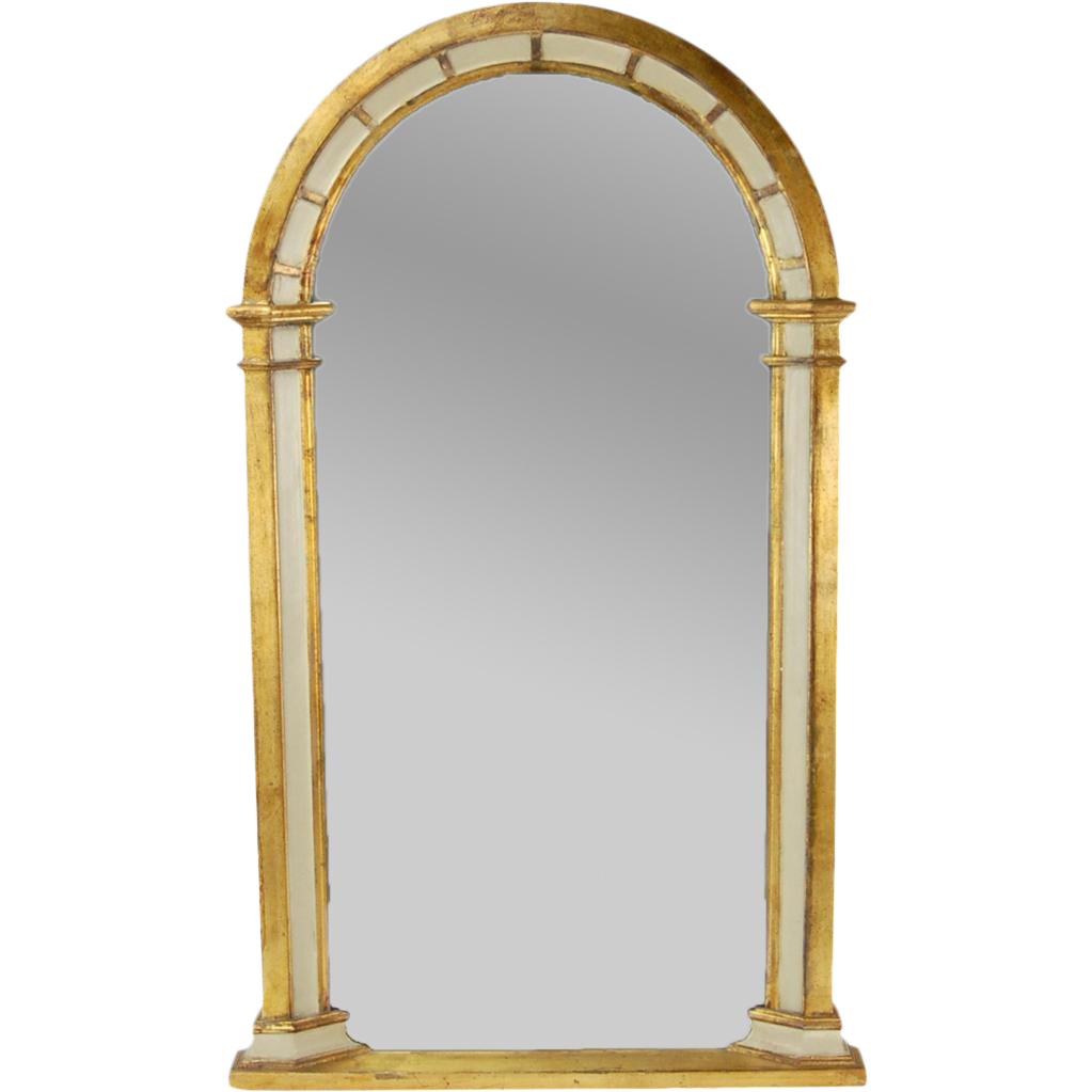 Vintage Giltwood Panel Arched Wall Mirror Chairish