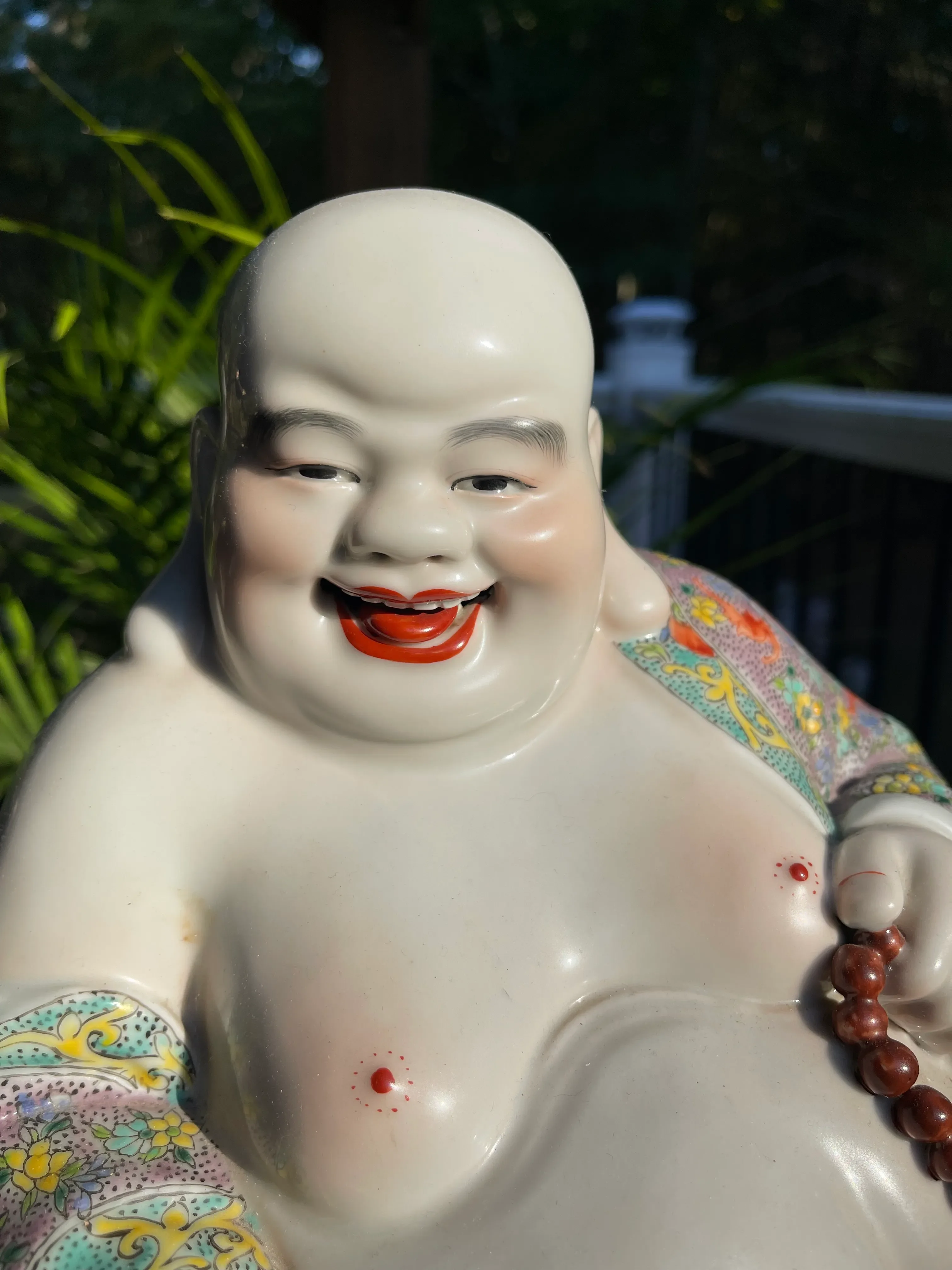 A Rare Chinese Vintage Statue of the Laughing Buddha