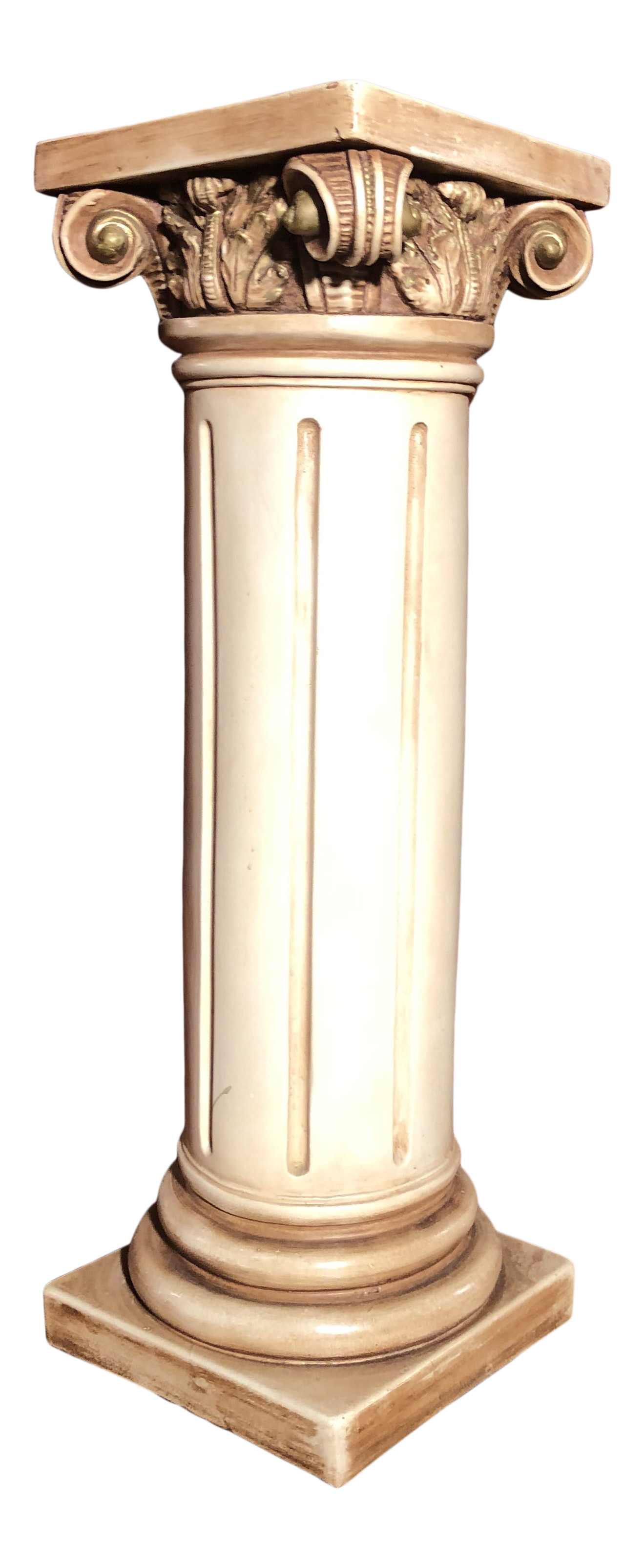 Vintage Medium Mid Century Modern Alexander Backer Chalkware Pedestal Corinthian Column Chairish