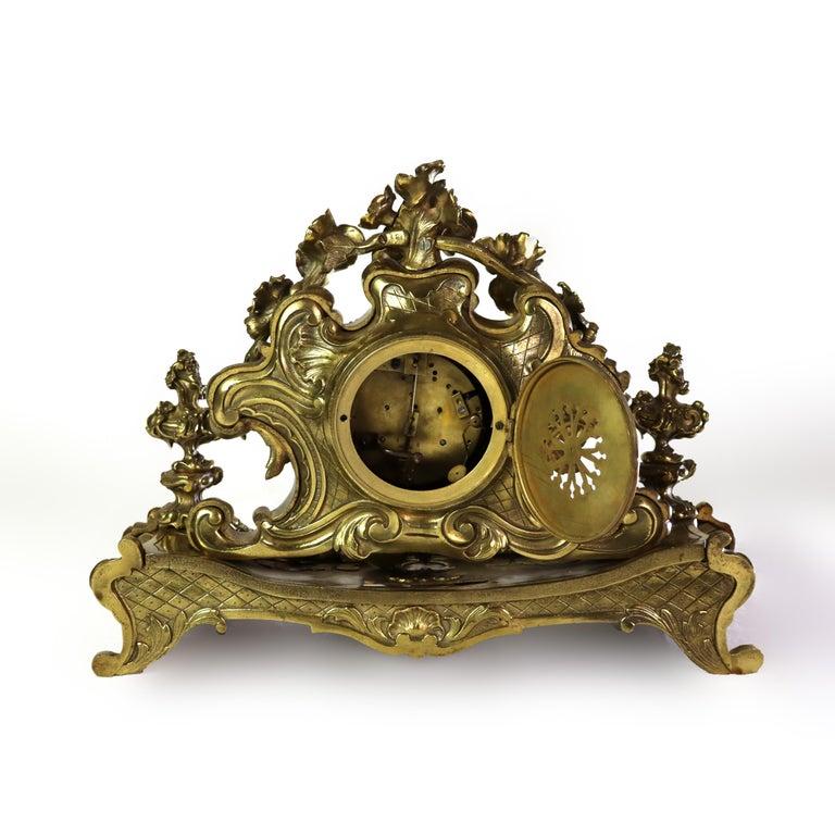 Antique Julien Leroy French Louis XIV Rococo Gilt Bronze Mantle