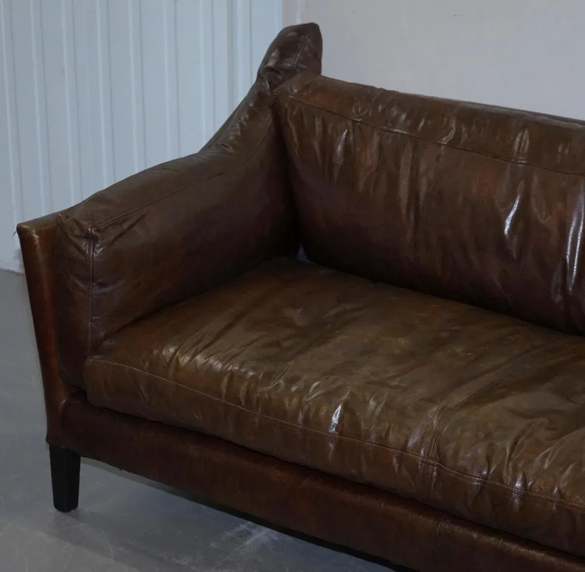 Vintage Brown Leather Sofa