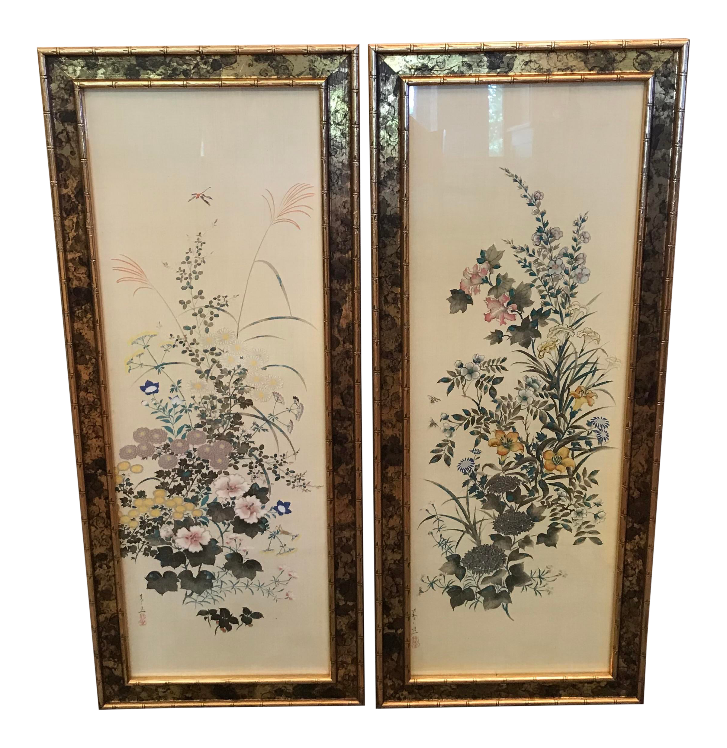 Vintage Asian Print Panels A Pair Chairish