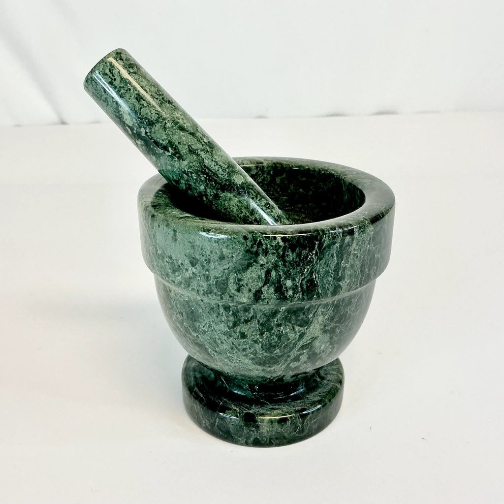 Vintage Wooden Mortar and Pestle, Italy - E-mosaik 1970s Italian mortar and pestal set main image 1