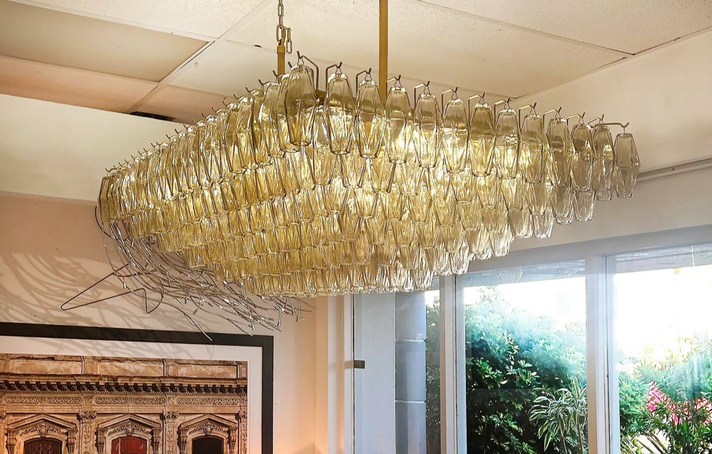 Restoration Hardware Luminaire Chiara Chandelier Brass, Smoked 