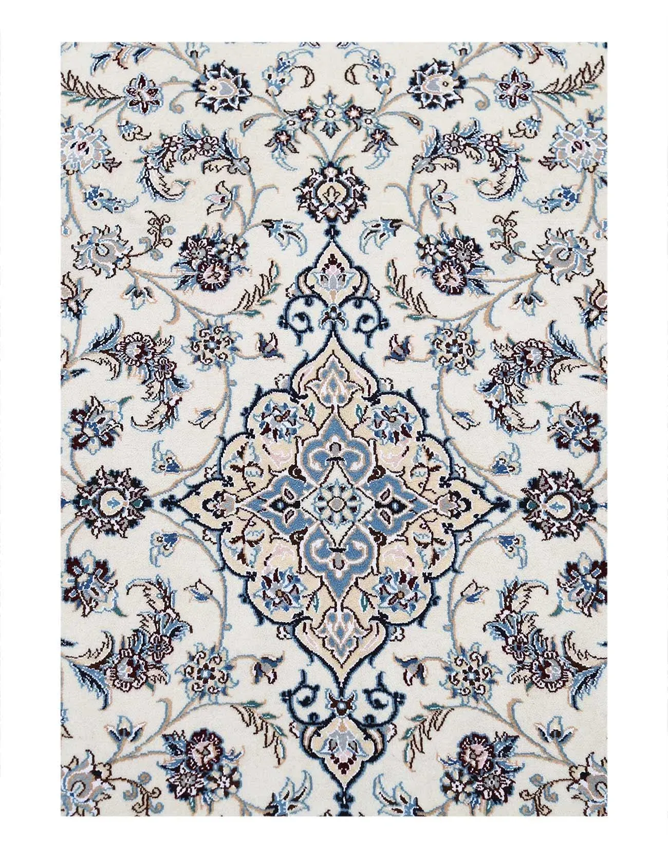 Fine Hand Knotted Persian Silk & Wool Nain Runner
