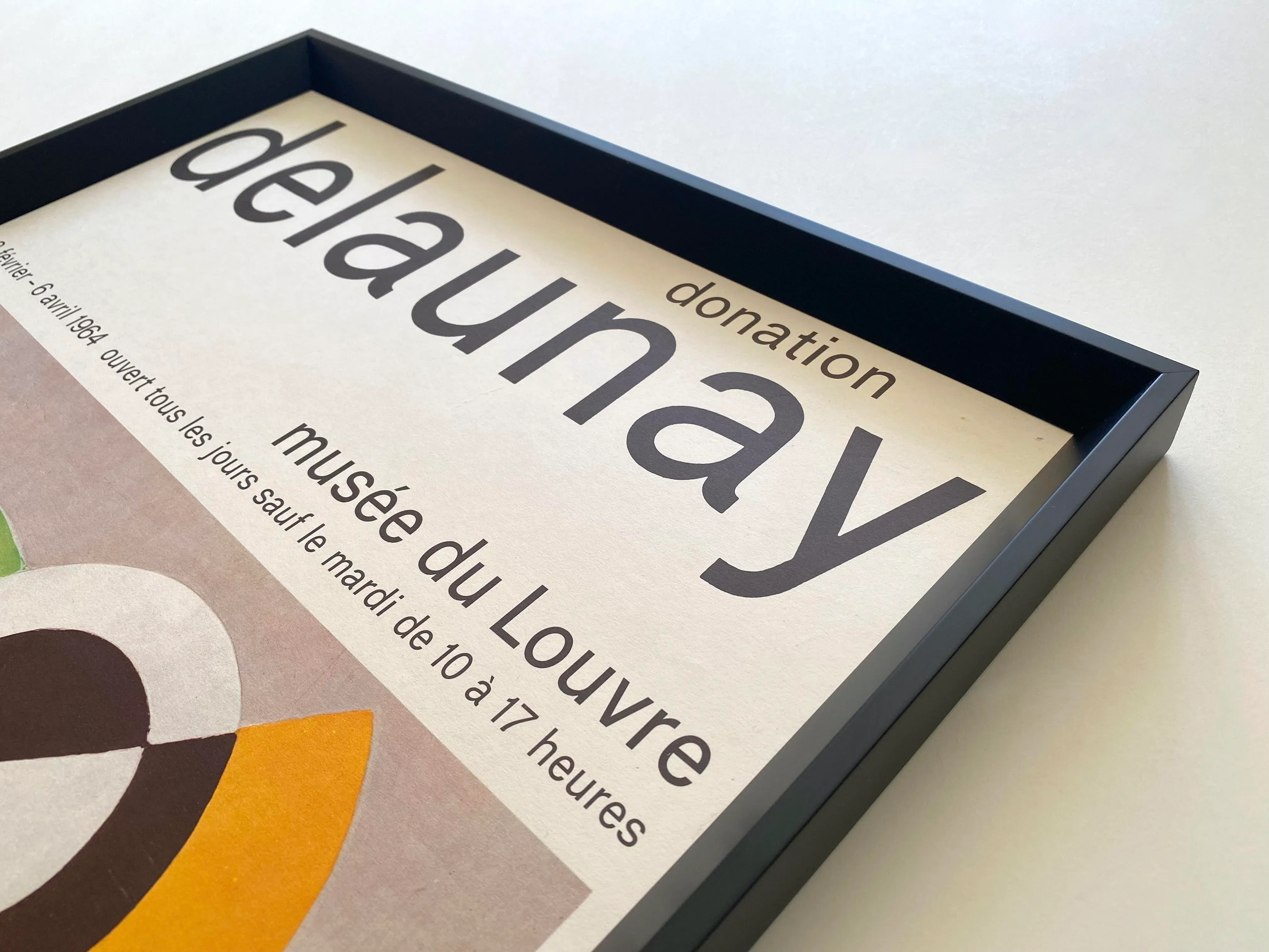 Sonia Delaunay Vintage 1964 Mid Century Modernist Lithograph Print Framed Landmark Paris Exhibition Poster \