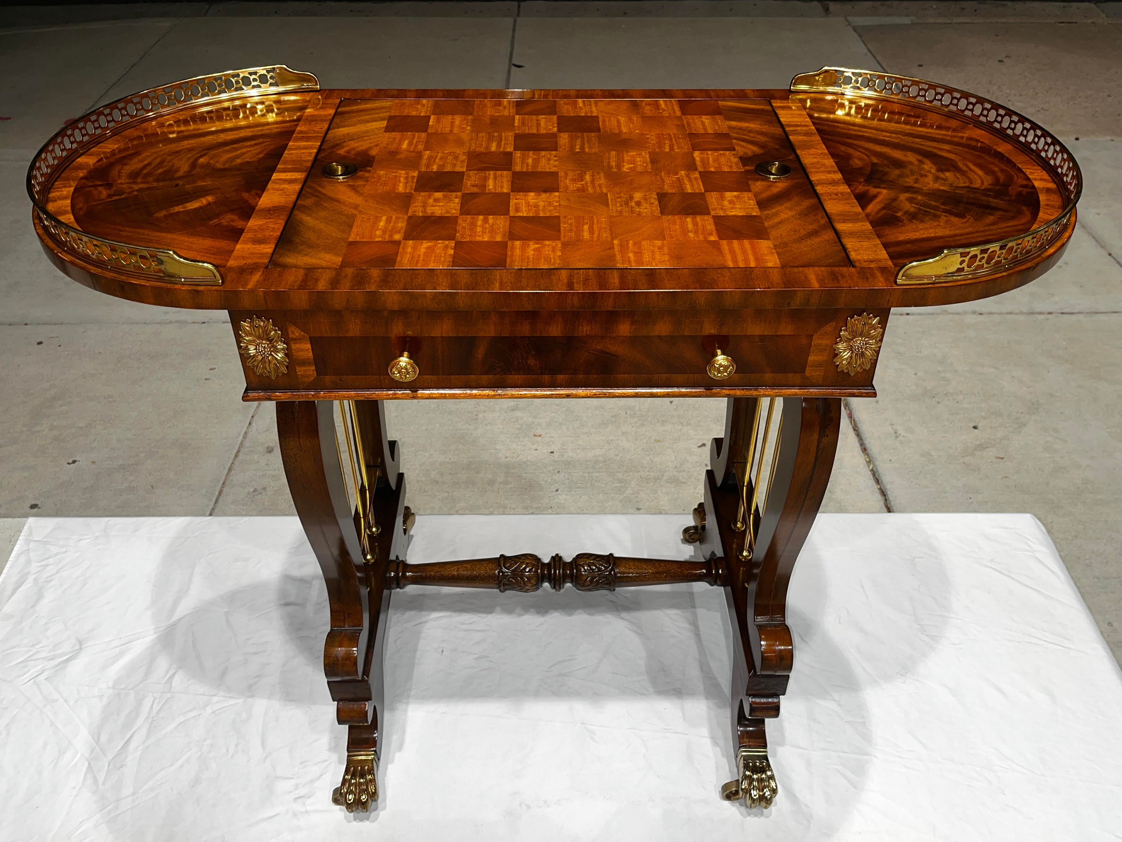 Paw Foot Mahogany Game Table From Maitland-Smith | Chairish