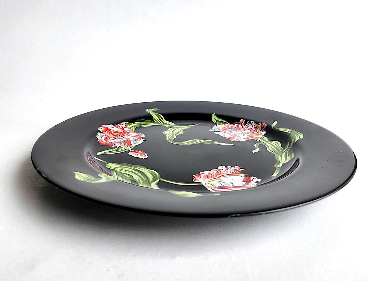 1980s Mrs. Delany's Flowers Luncheon Plate in Shaggy Tulip