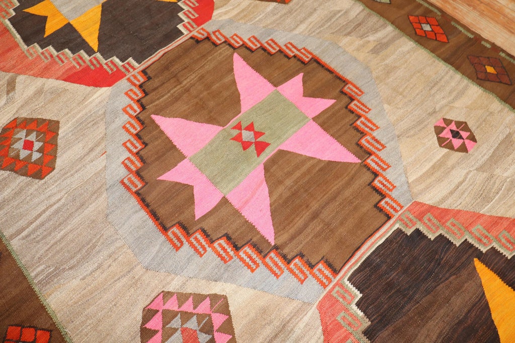 Mid 20th Century Vintage Turkish Kilim Rug - 7'6