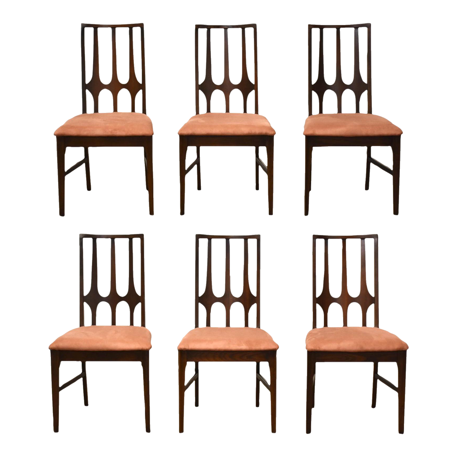 Broyhill Brasilia Walnut Dining Chairs Set of 6 Chairish