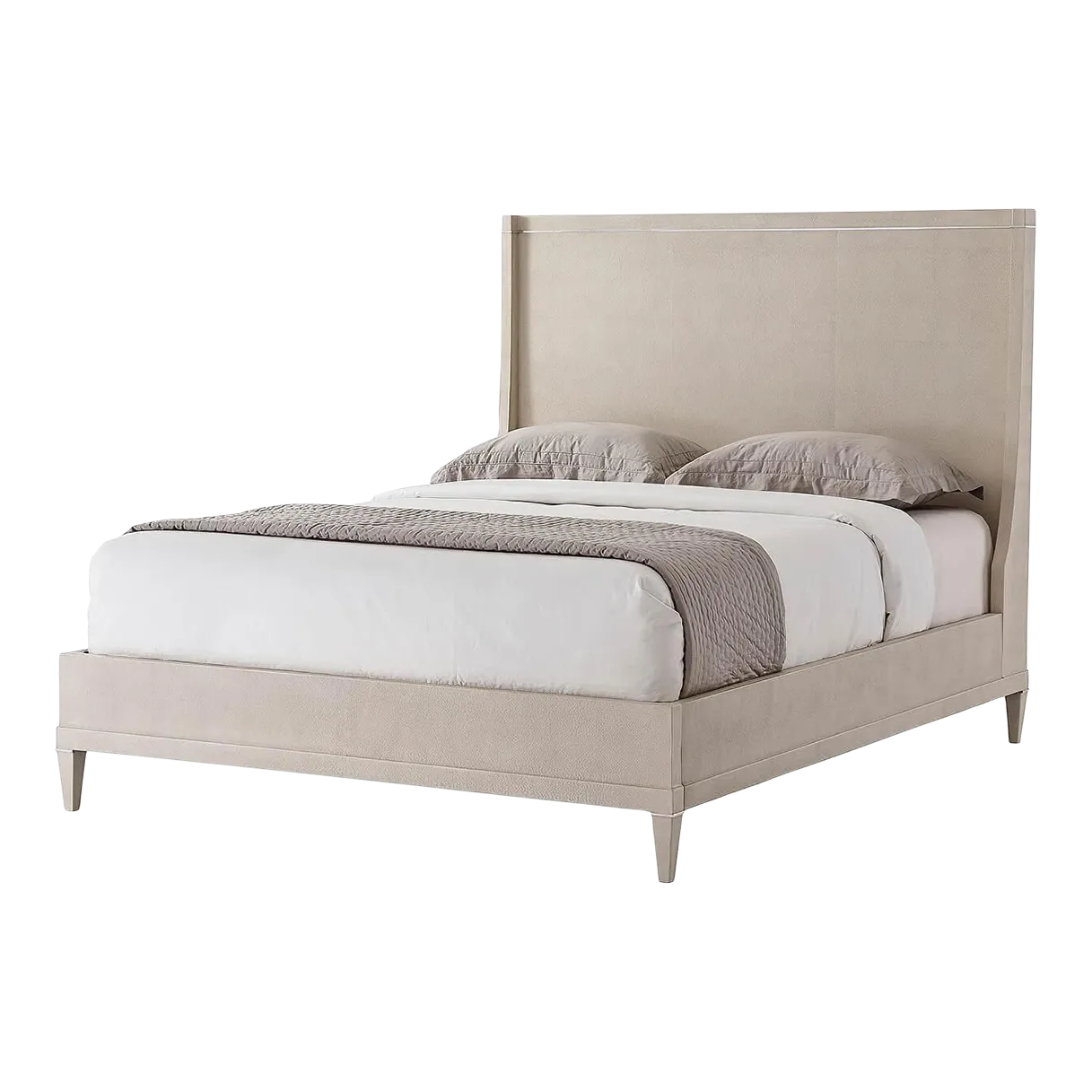 Modern Leather Wrapped Bed Us Queen Chairish