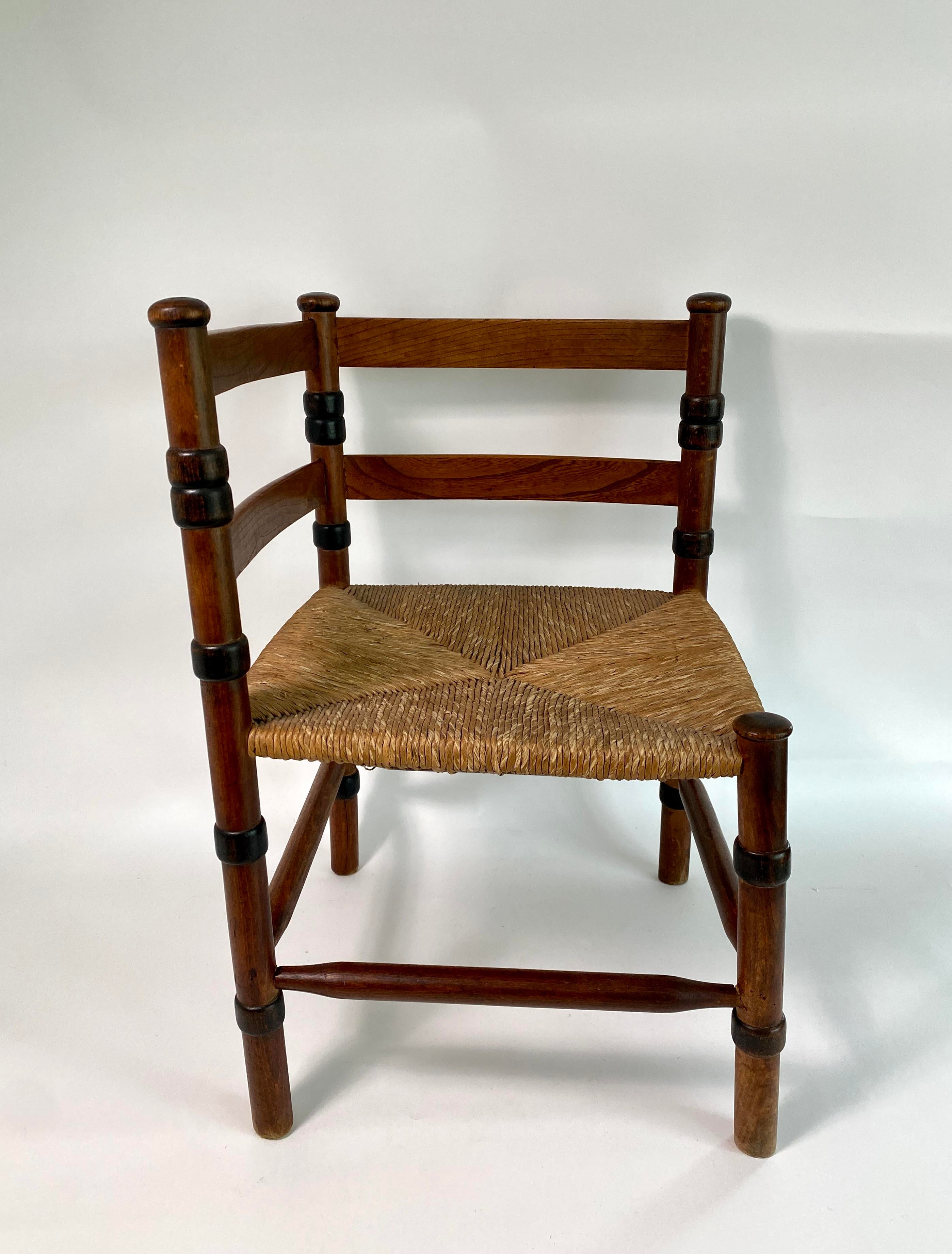 Vintage French Oak Corner Chair Chairish