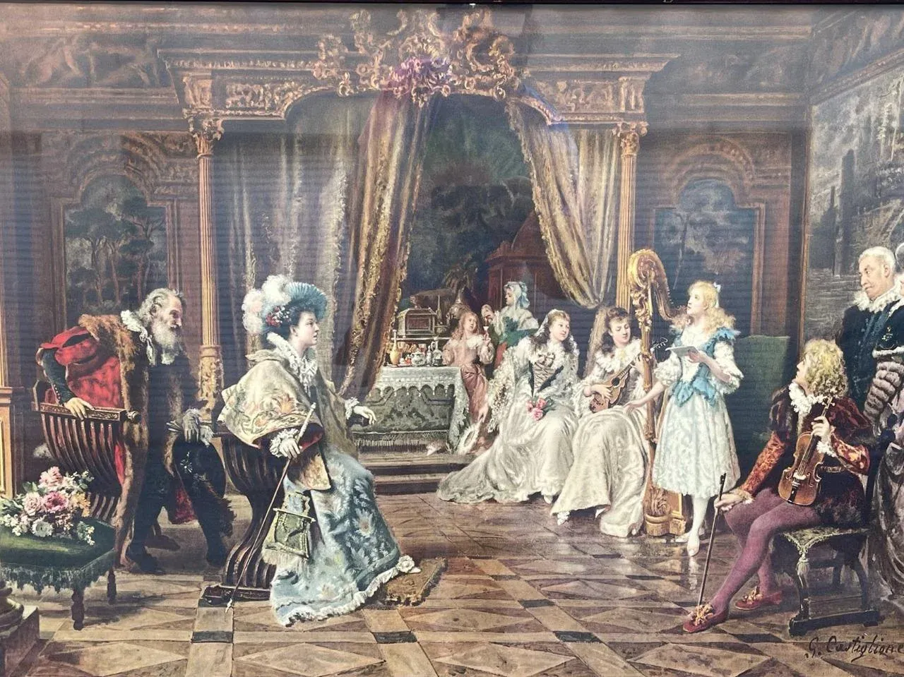 Giuseppe Castiglione Cardinal's Court Lithograph Print Art Ornate