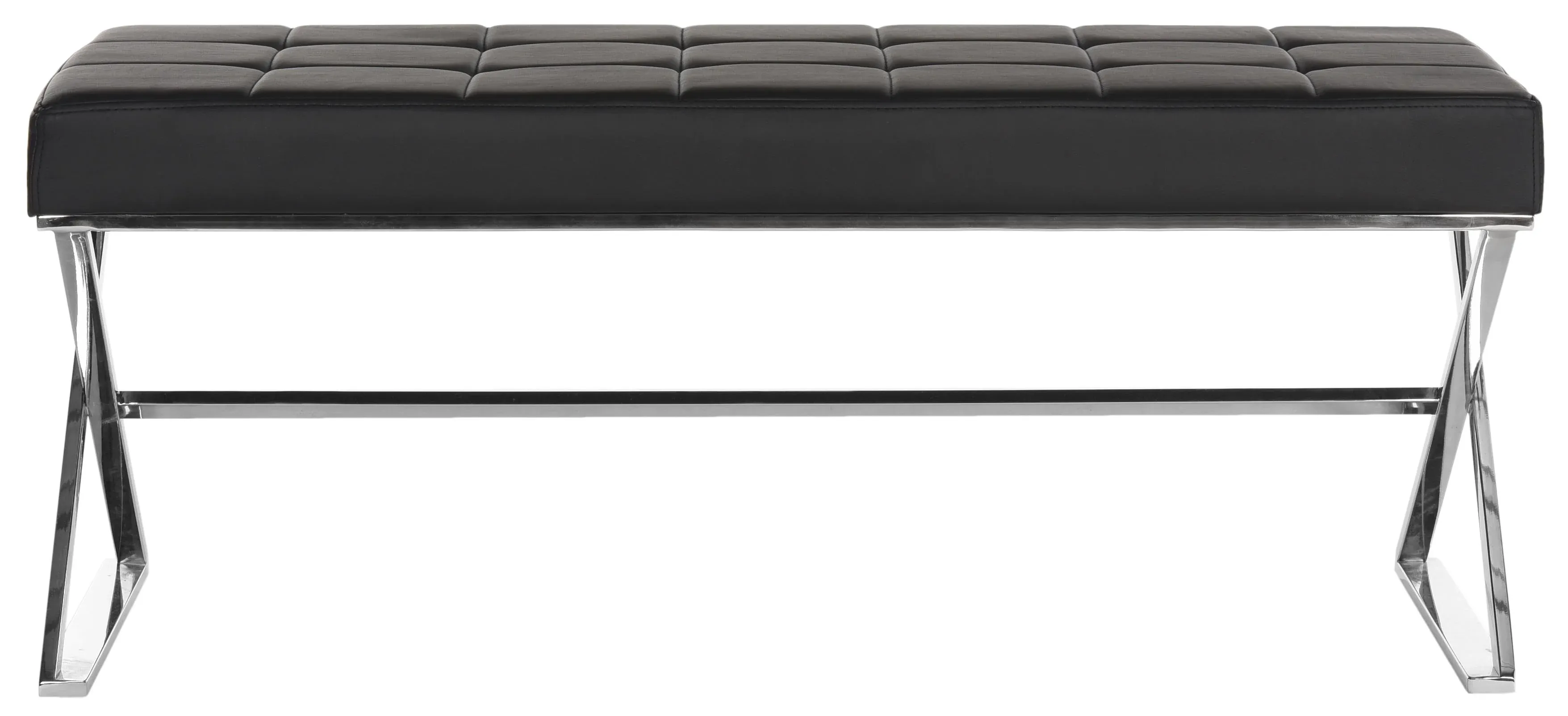 Reed Bench in Black & Chrome