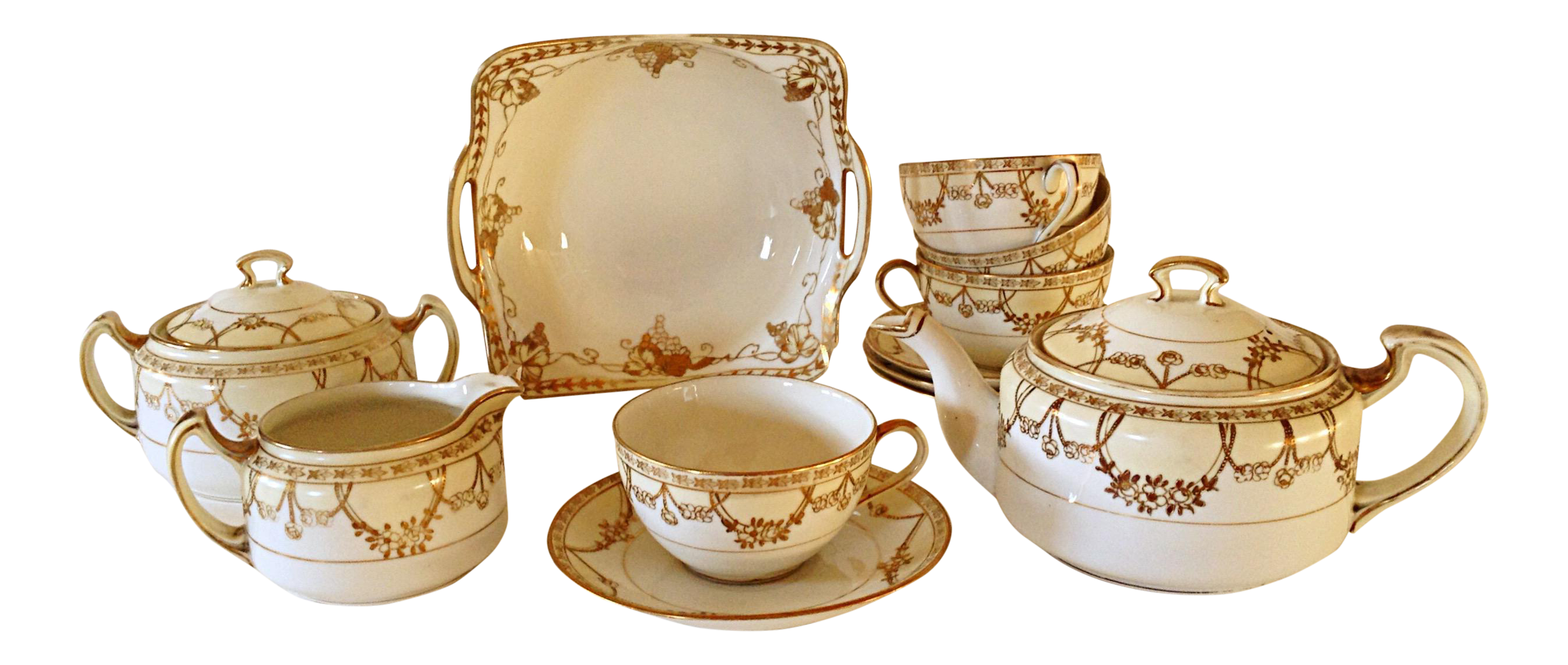 Japanese Nippon Porcelain Tea Set 12 Pieces Chairish