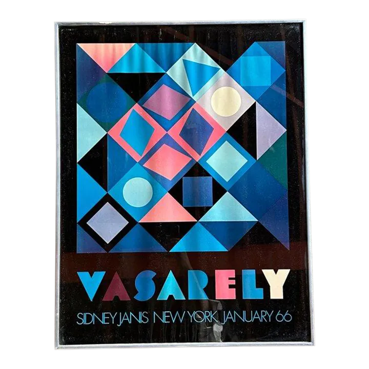 Vintage 1966 Sidney Janis for Victor Vasarely Exhibition Poster Chairish