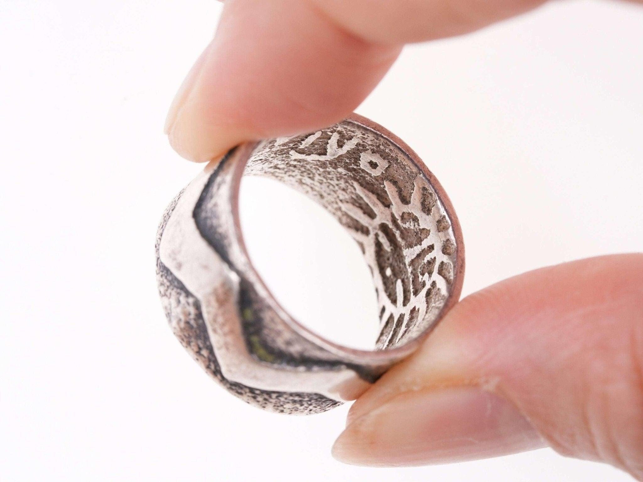 sz7.5 Steve Wikviya LaRance Hopi Tufa cast ring | Chairish