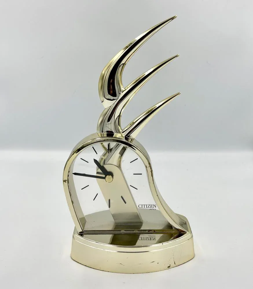 Rare Vintage Tint Clock Postmodern 独立振り子 Postmodern Japan Citizen Table Clock, 1980s | Chairish