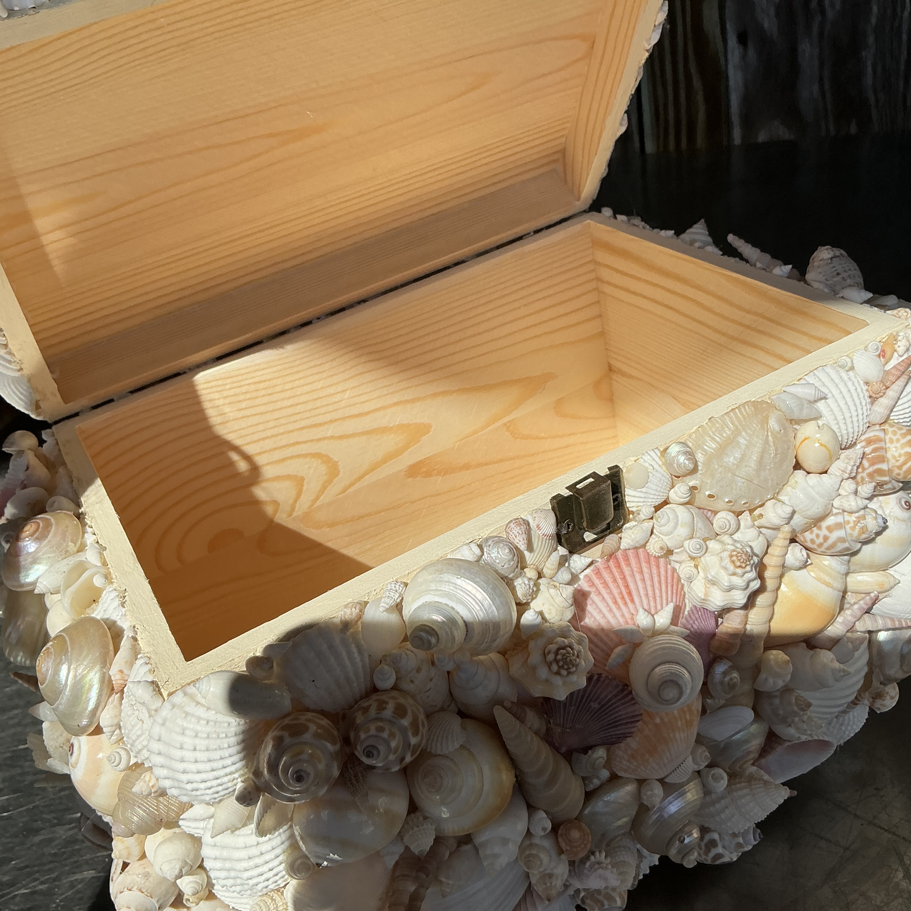 Vintage Coastal Shell Encrusted Box | Chairish