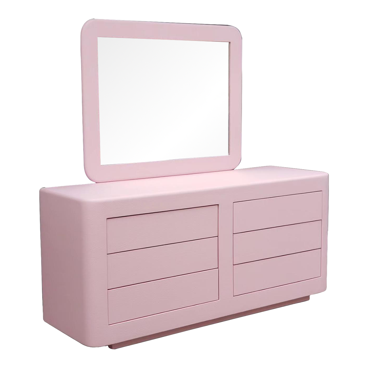 1980's Postmodern Minimalist Pink Textured Vanity Dresser Chairish