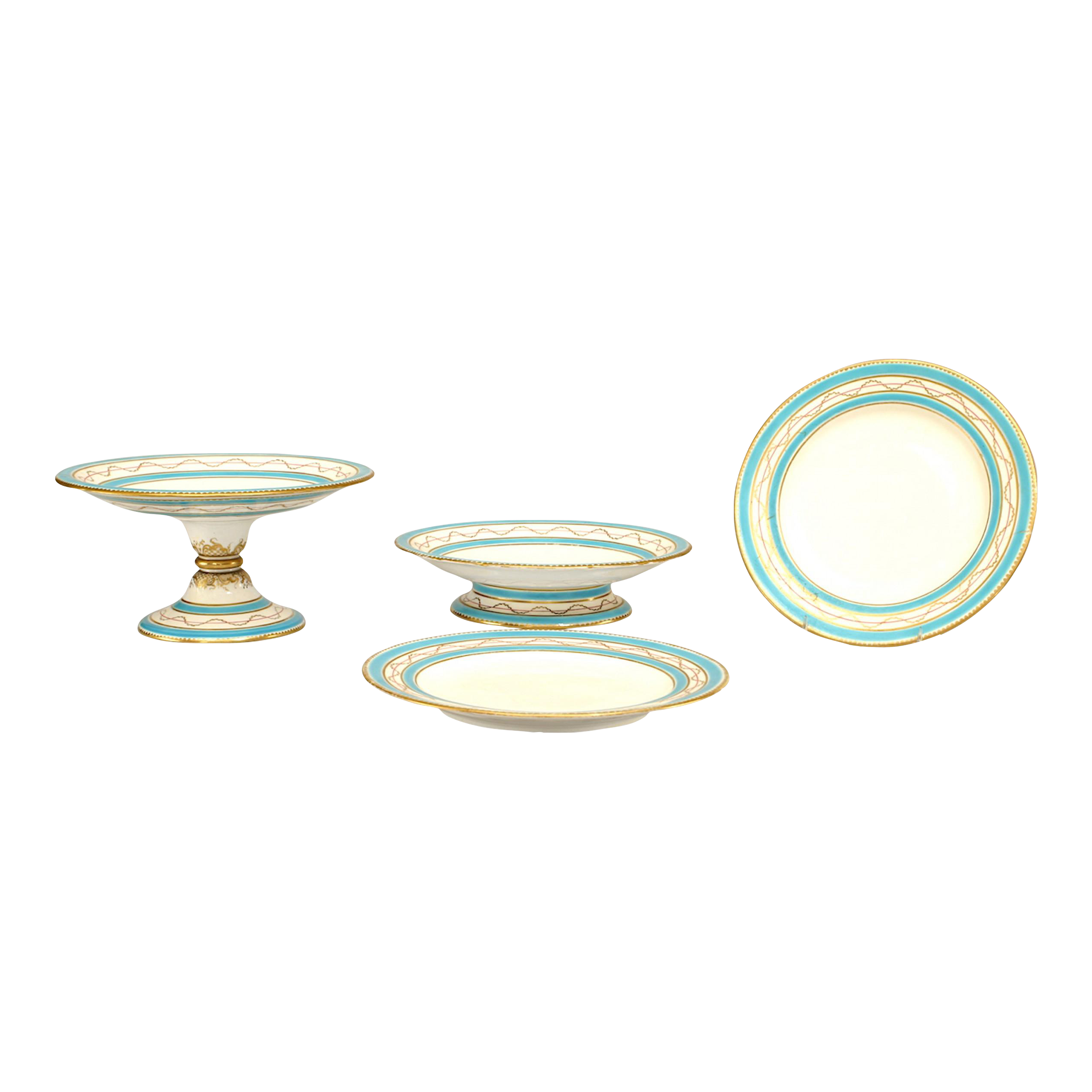 French Victorian Porcelain Dessert Dishes 14 Pieces Chairish