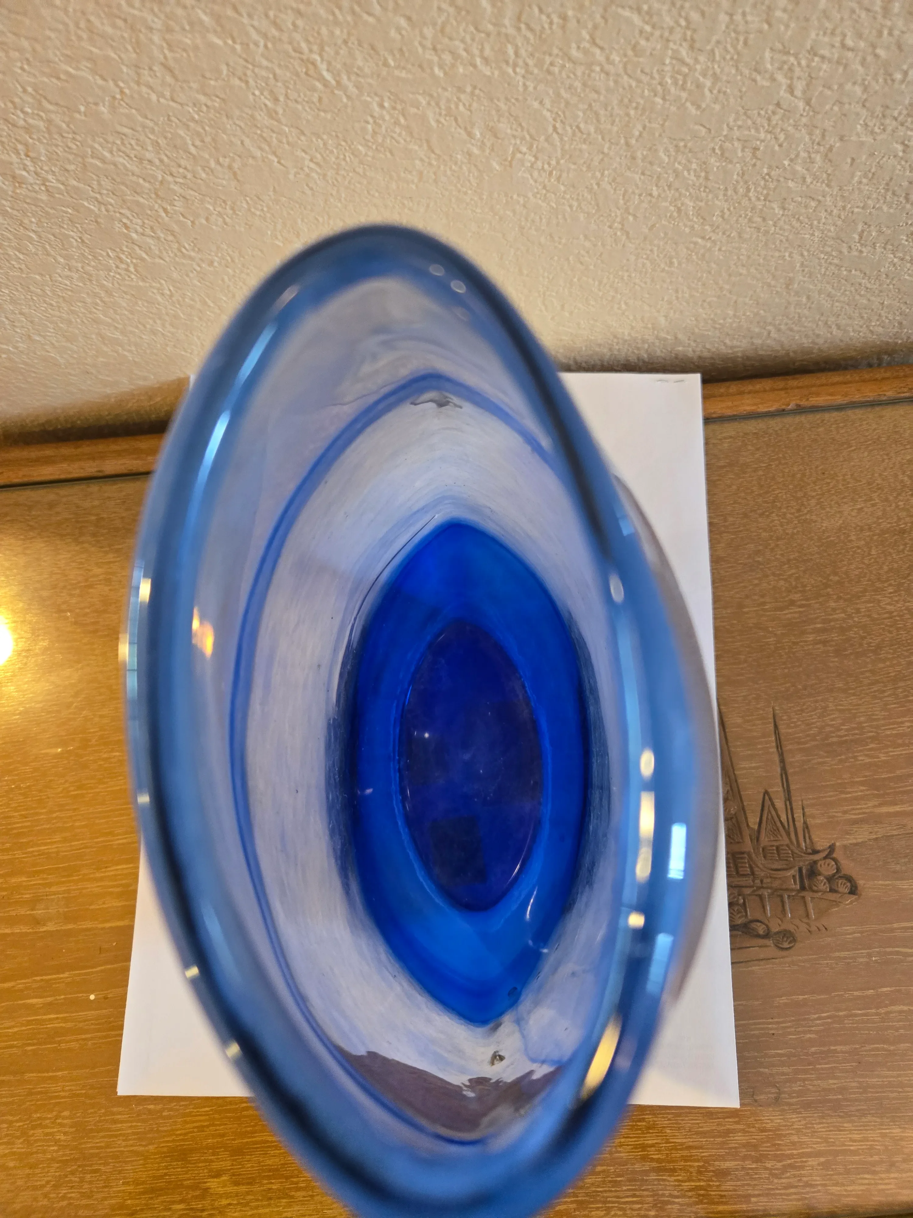 Late 20th Century Ombre Blue Glass Vase