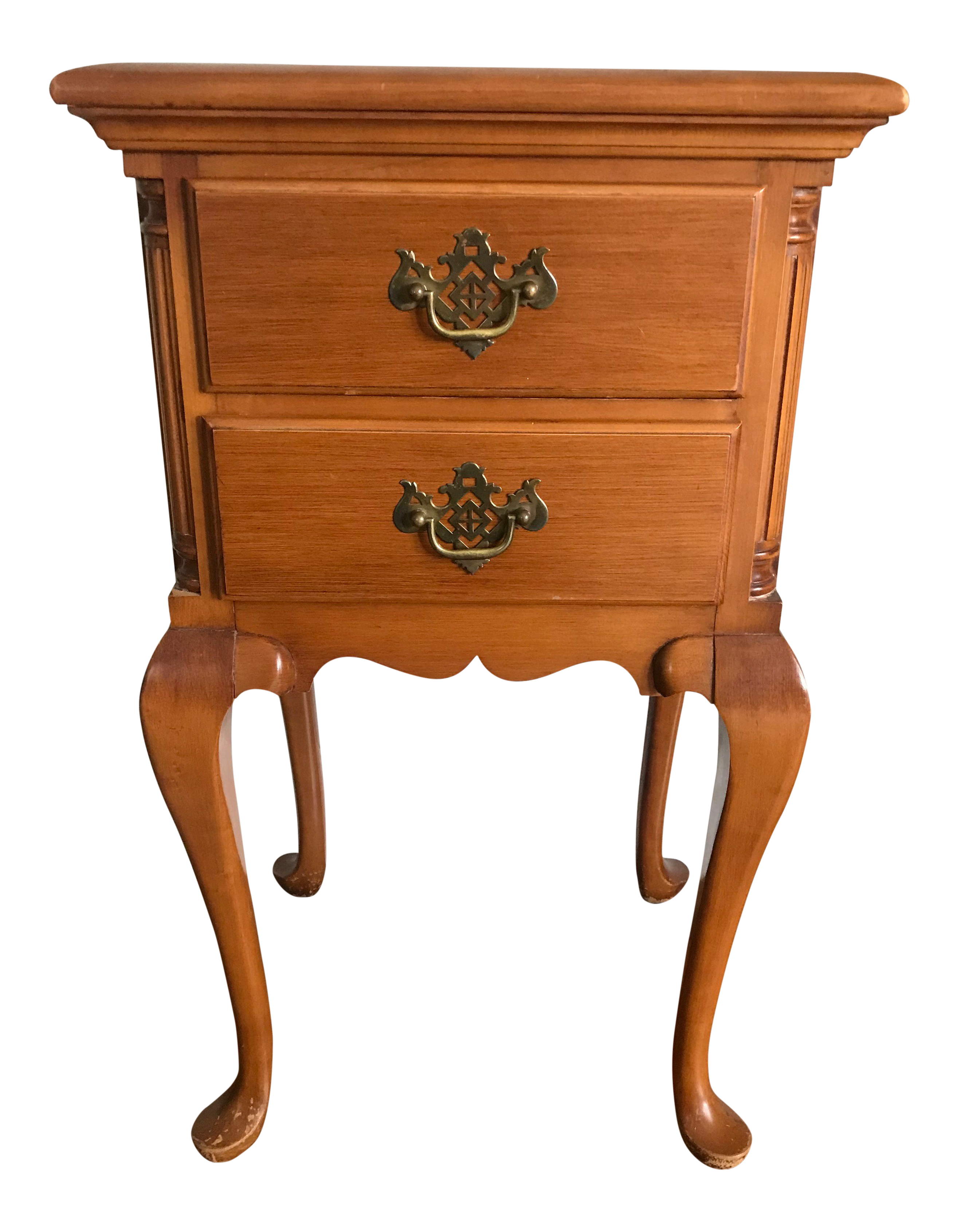 20th Century Queen Anne Style Maple Nightstand Chairish
