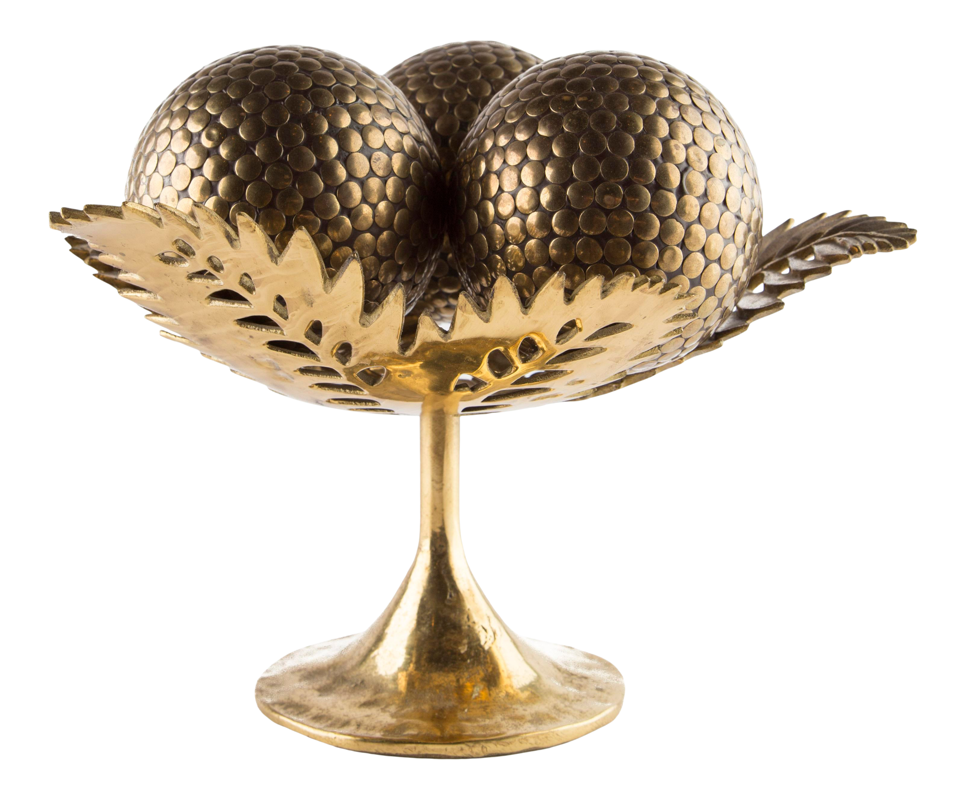 Decorative Brass Dish With Brass Studded Spheres Chairish