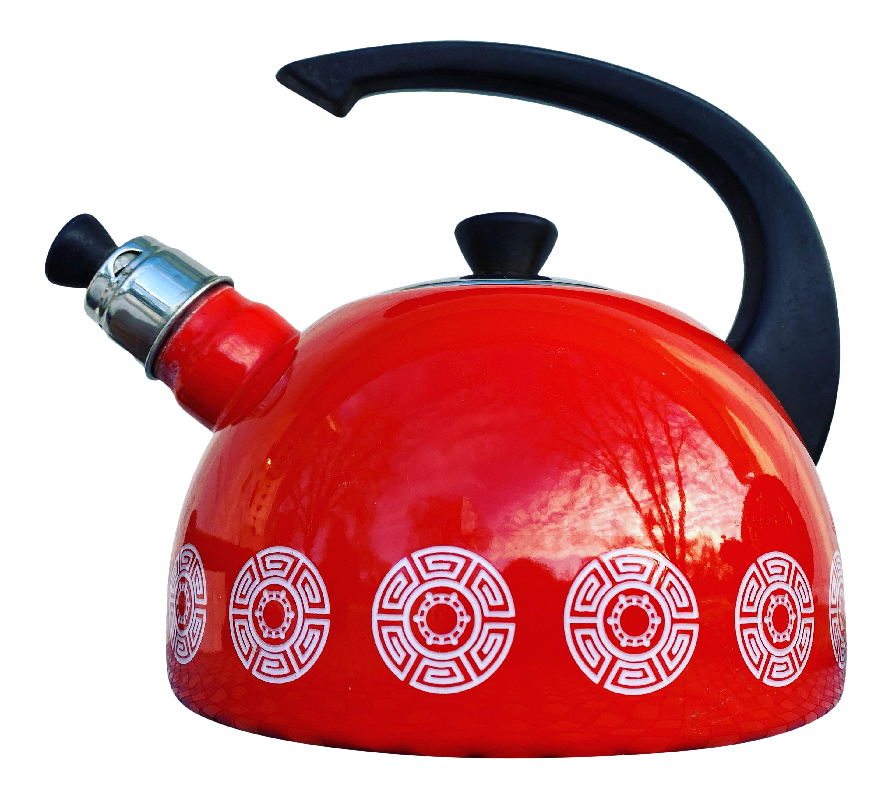 Mid Century Modern Red Enamel Teapot Chairish