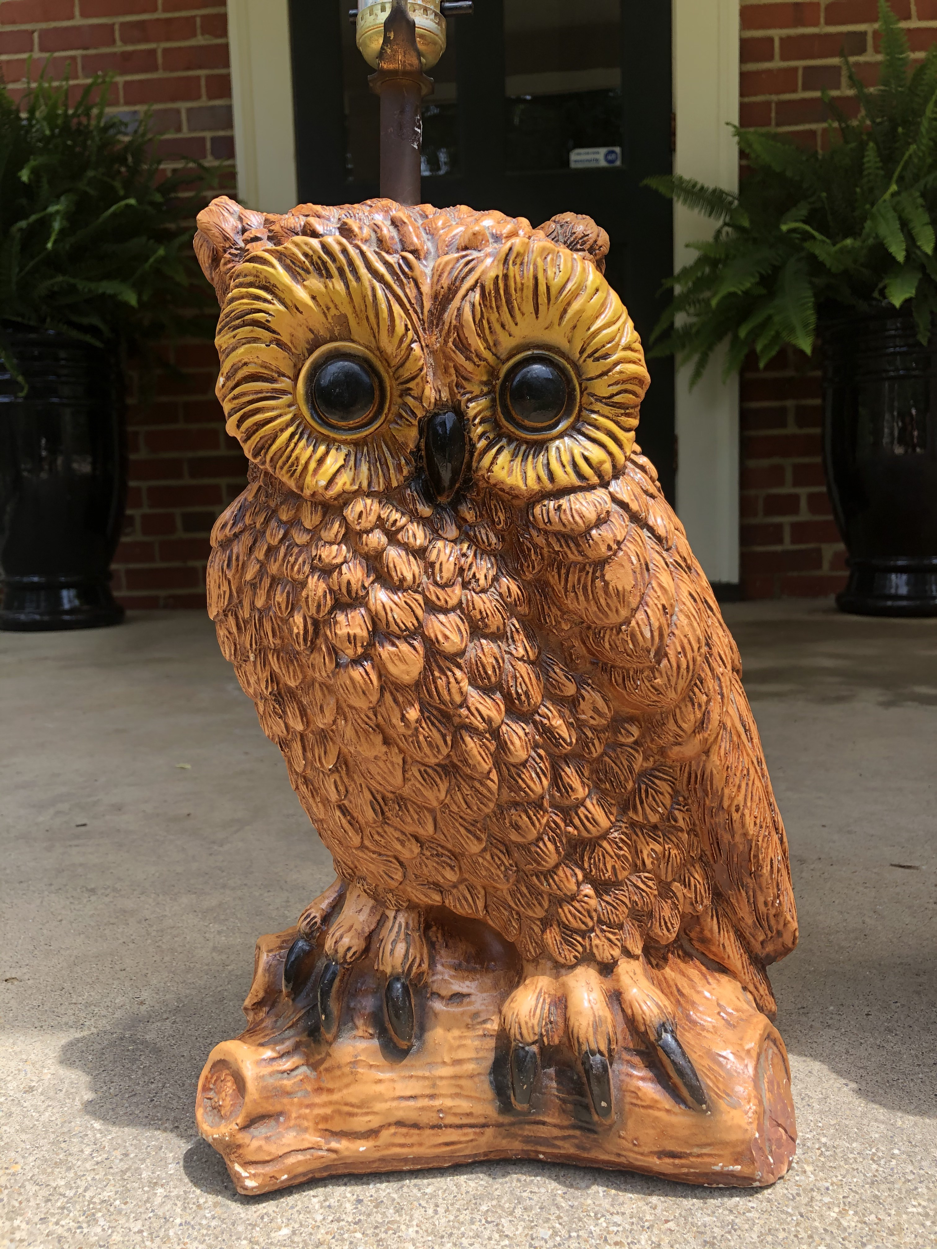 1980 H.S. Co. Ceramic Owl Table Lamps a Pair Chairish