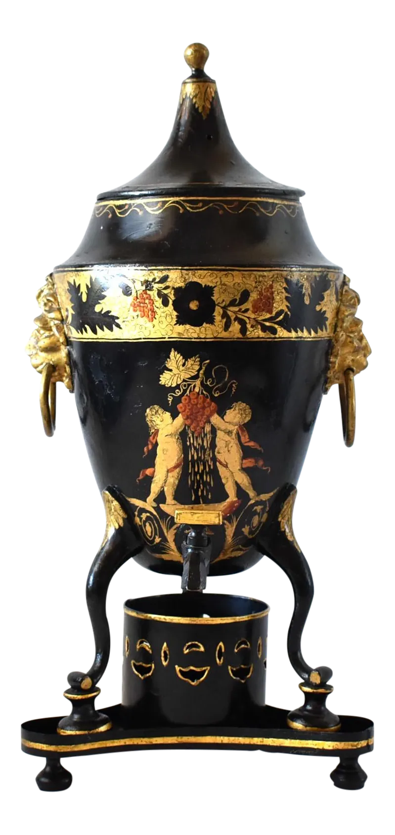 Antique C. 1800 Regency Painted Tole Samovar Hot Mulled Wine Urn Chairish