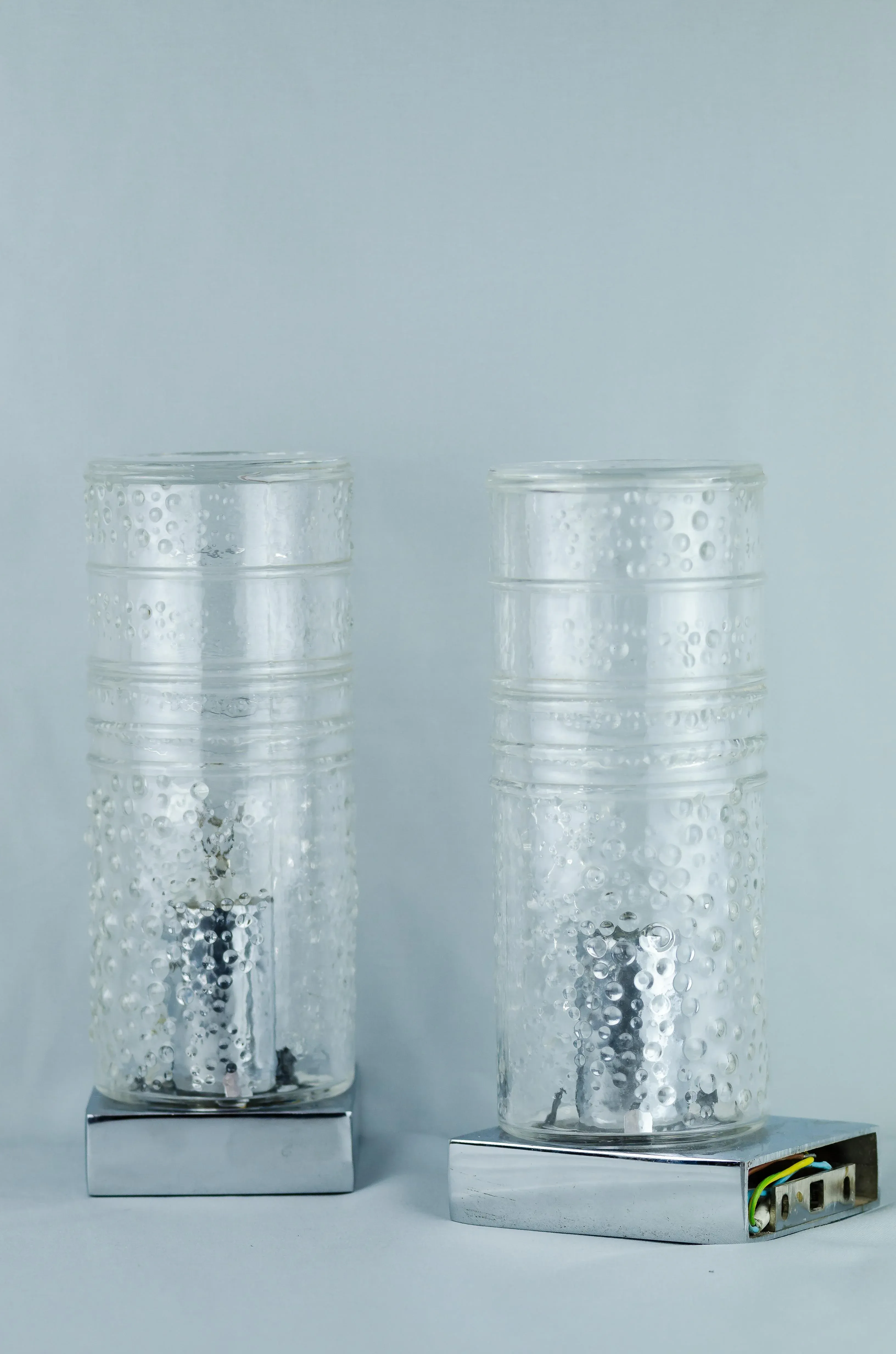 Glass Wall Lamps from Limburg, 1960s, Set of 2