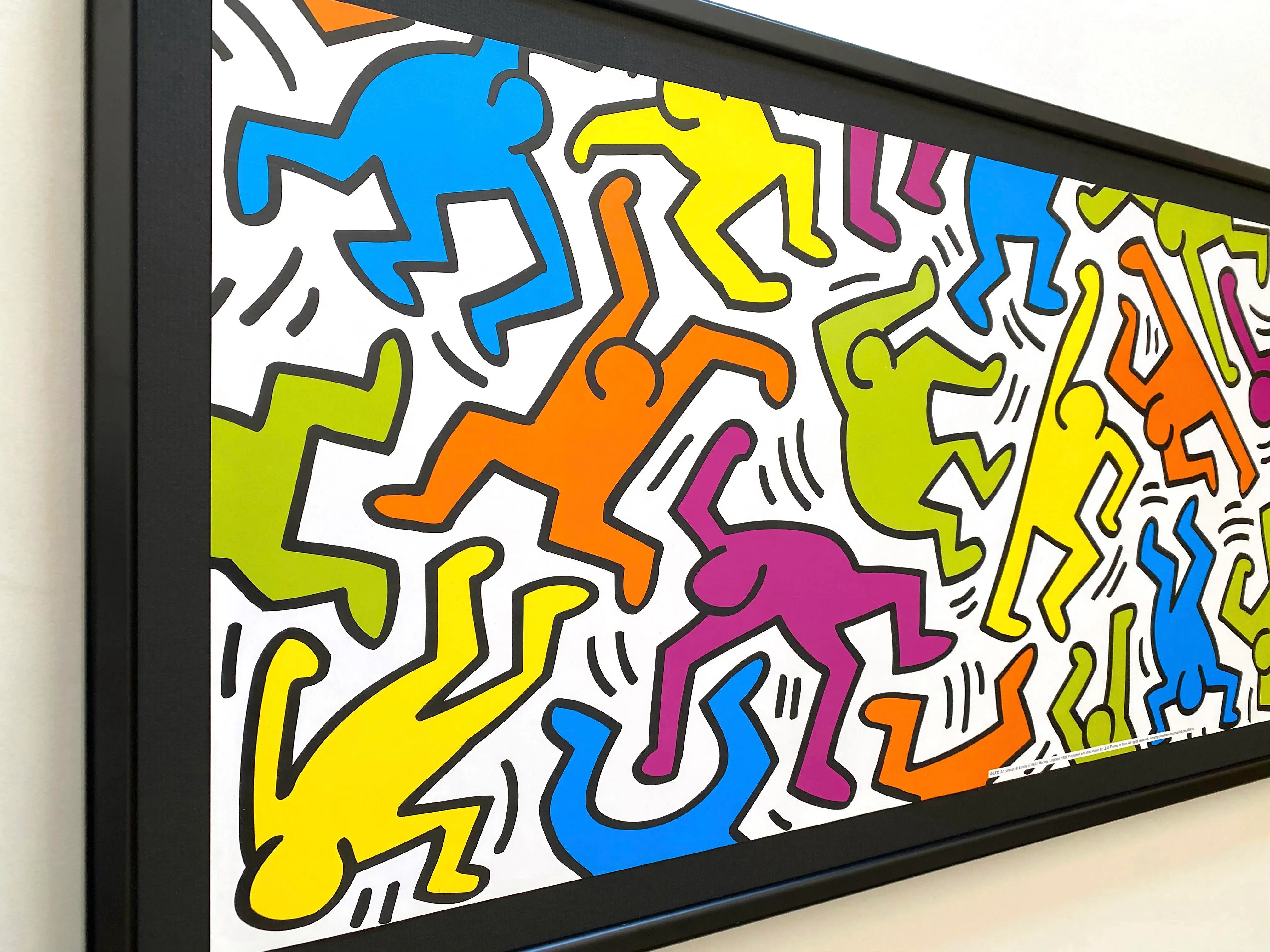 Keith Haring Estate Vintage 1999 Lithograph Print Framed Large Pop