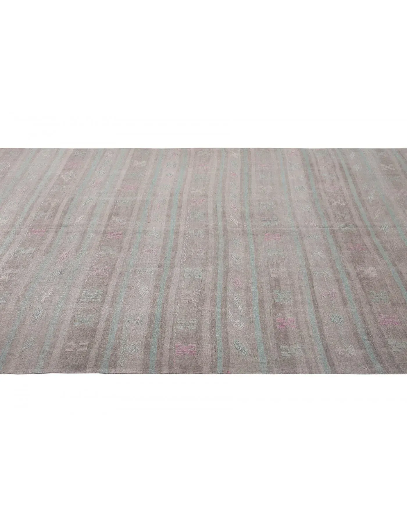 Faded Vintage Turkish Kilim Rug - 6`7 X 9`10