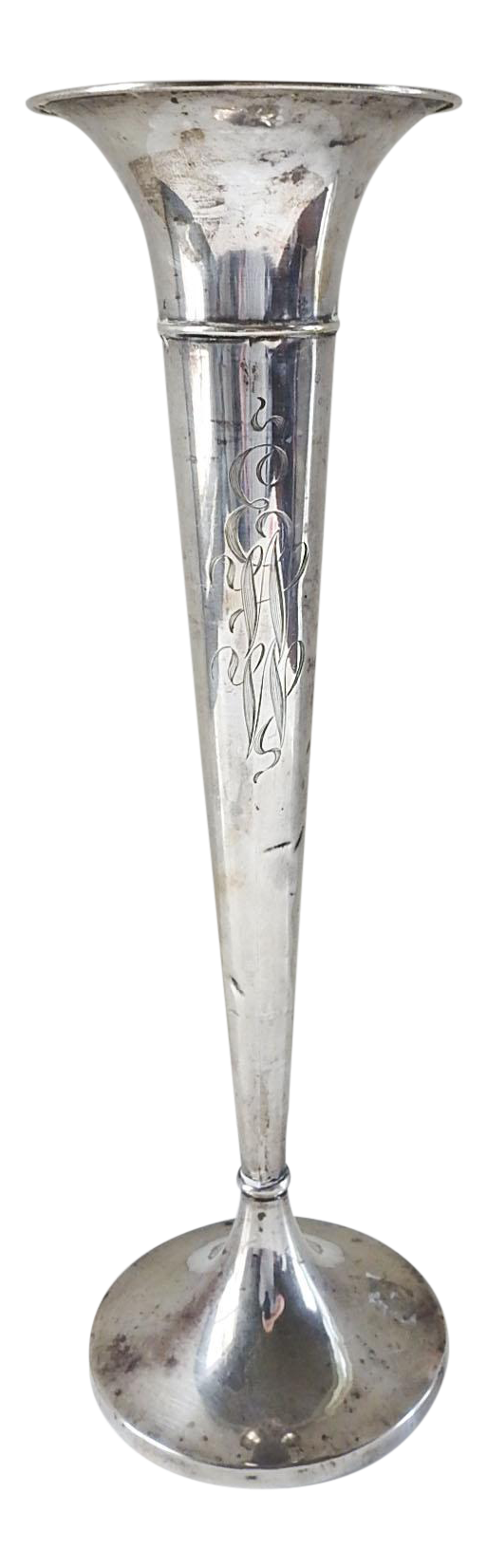 Early 20th Century Sterling Silver Trumpet Vase by ster Chairish