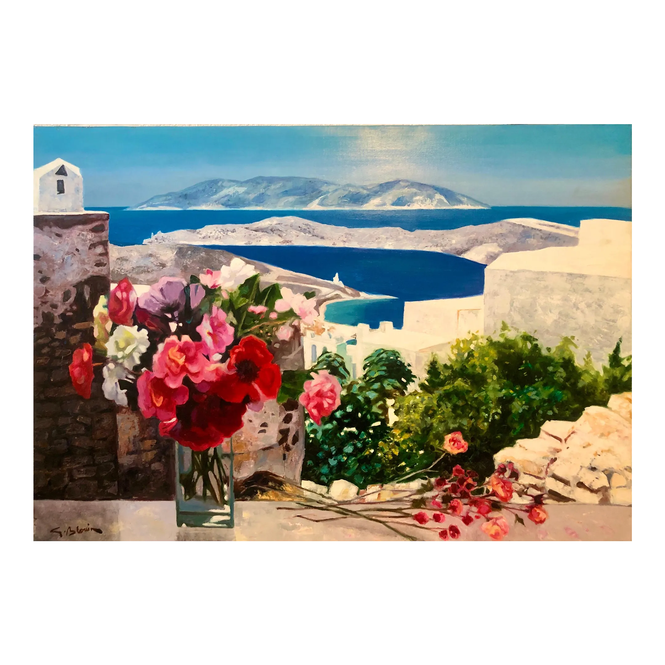 GEORGES BLOUIN 【庭のテーブル】lithograph Mid 20th