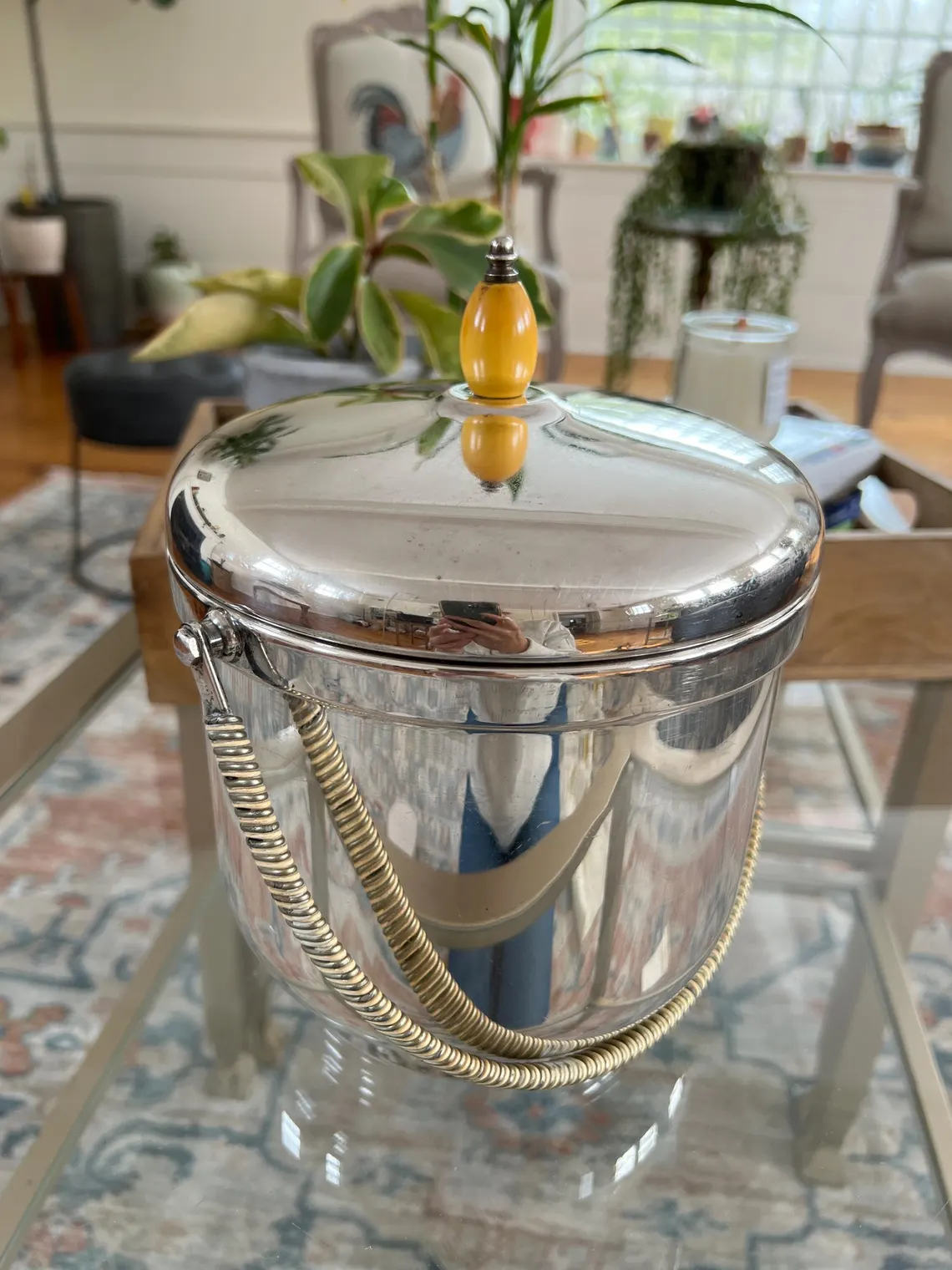 Silver Tiffany Ice Bucket With Removable Insert And Lid 1950s